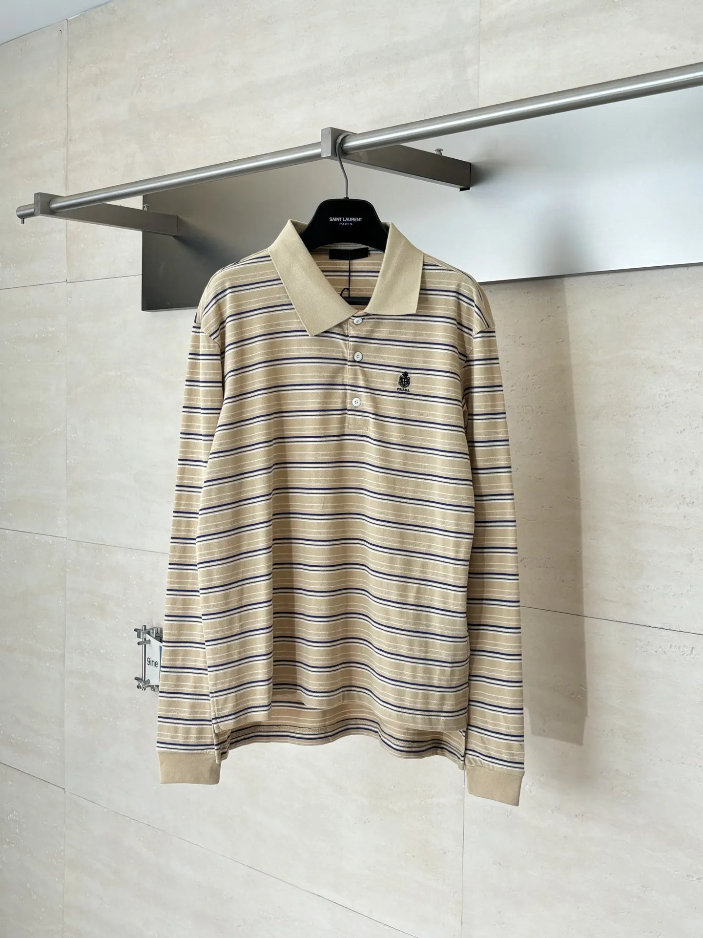 Striped Cotton-Piqué Long-Sleeved Polo Shirt D22018639