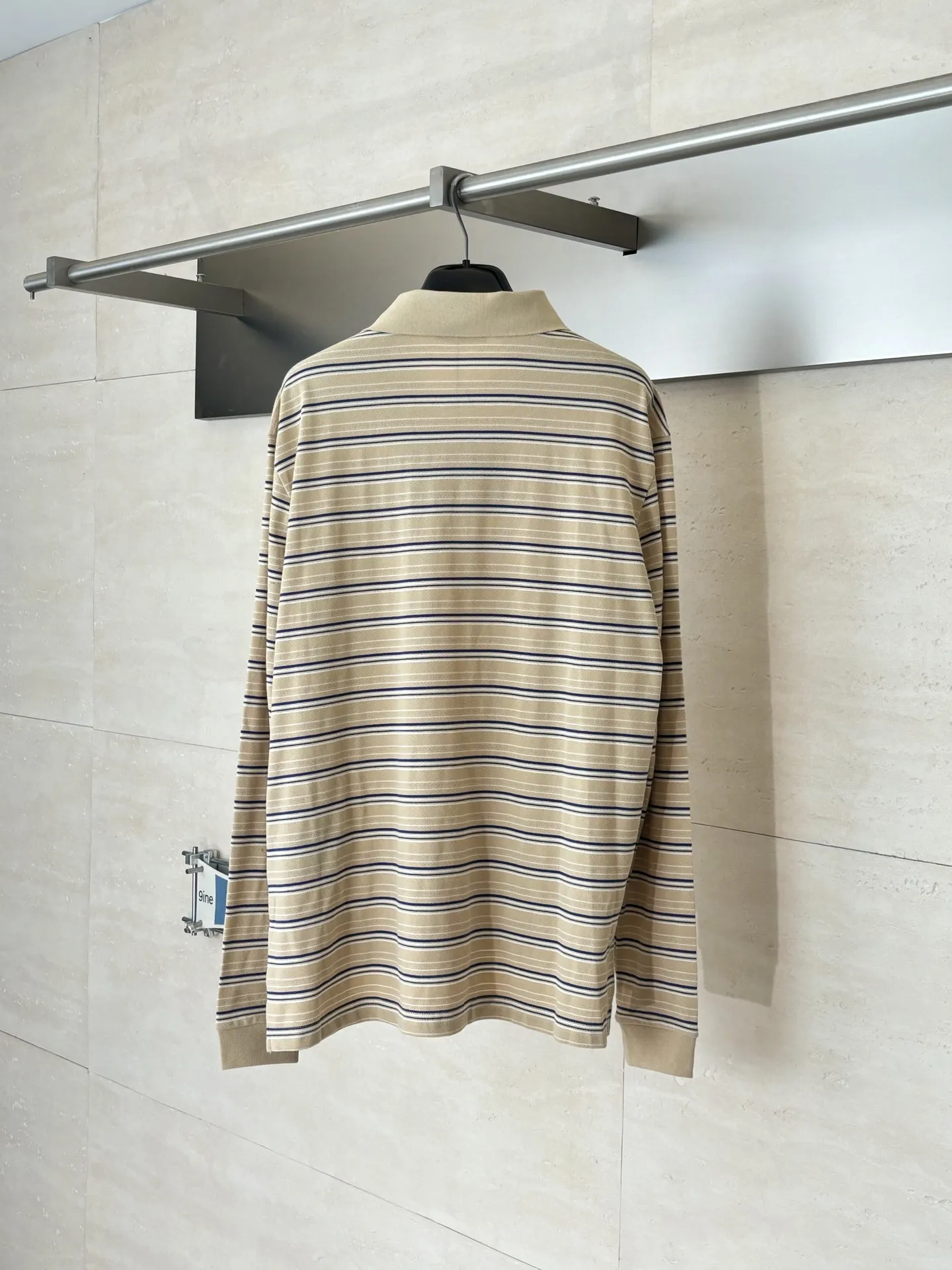 Striped Cotton-Piqué Long-Sleeved Polo Shirt D22018639 — view 2