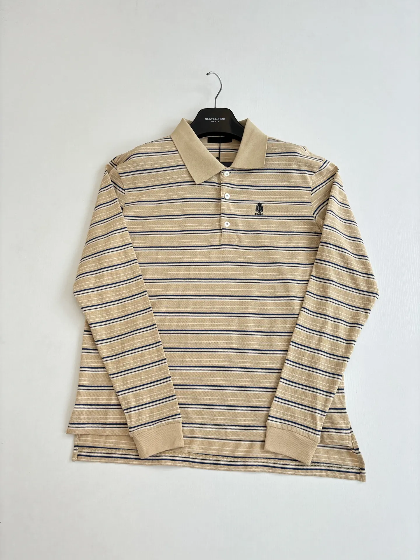 Striped Cotton-Piqué Long-Sleeved Polo Shirt D22018639 — view 3