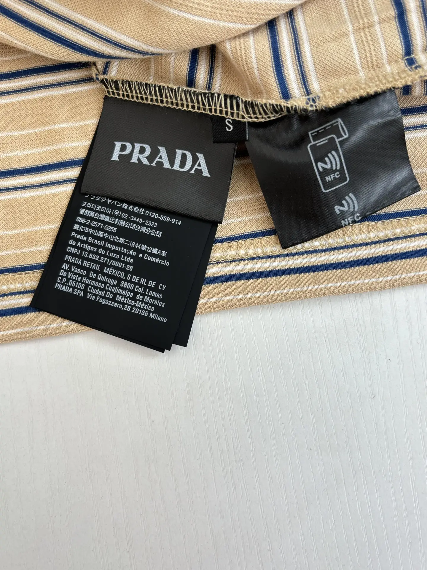 Striped Cotton-Piqué Long-Sleeved Polo Shirt D22018639 — view 9