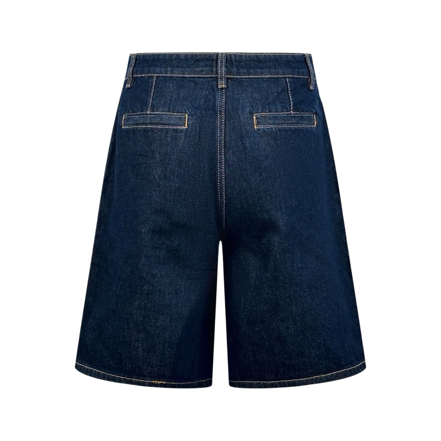 Leather Patch Indigo Denim Shorts D22522321 — view 2