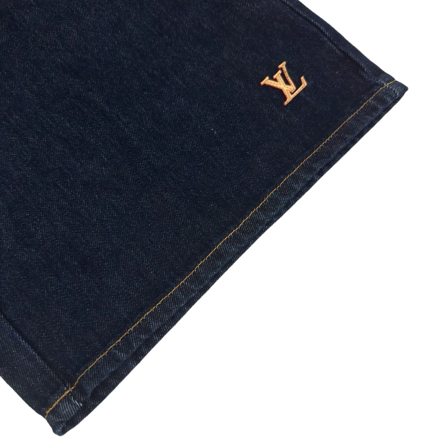 Leather Patch Indigo Denim Shorts D22522321 — view 8