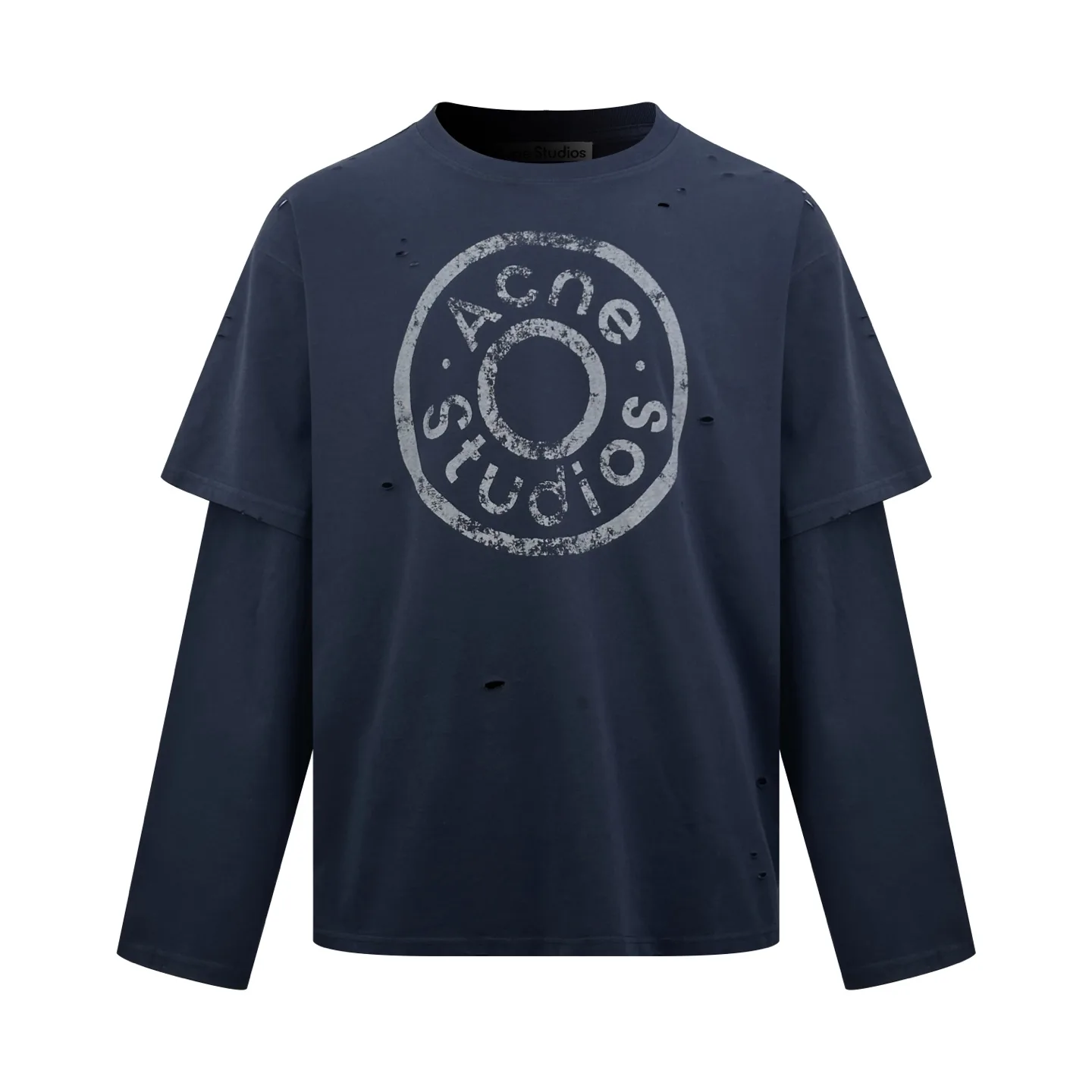 Distressed Layered Logo Long-Sleeve T-Shirt D22520515