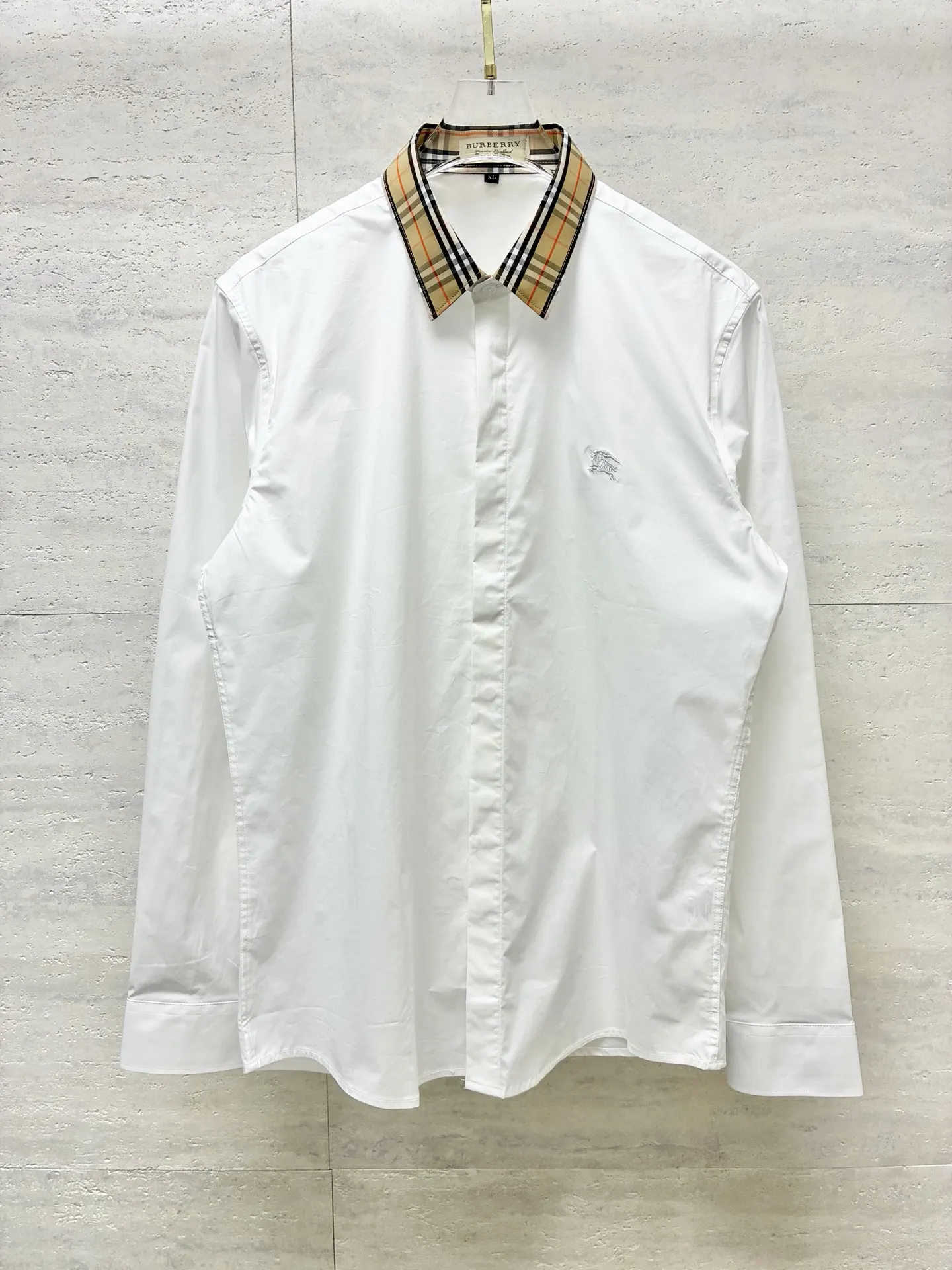 Check-Trim Cotton Poplin Shirt D22519096 — view 3