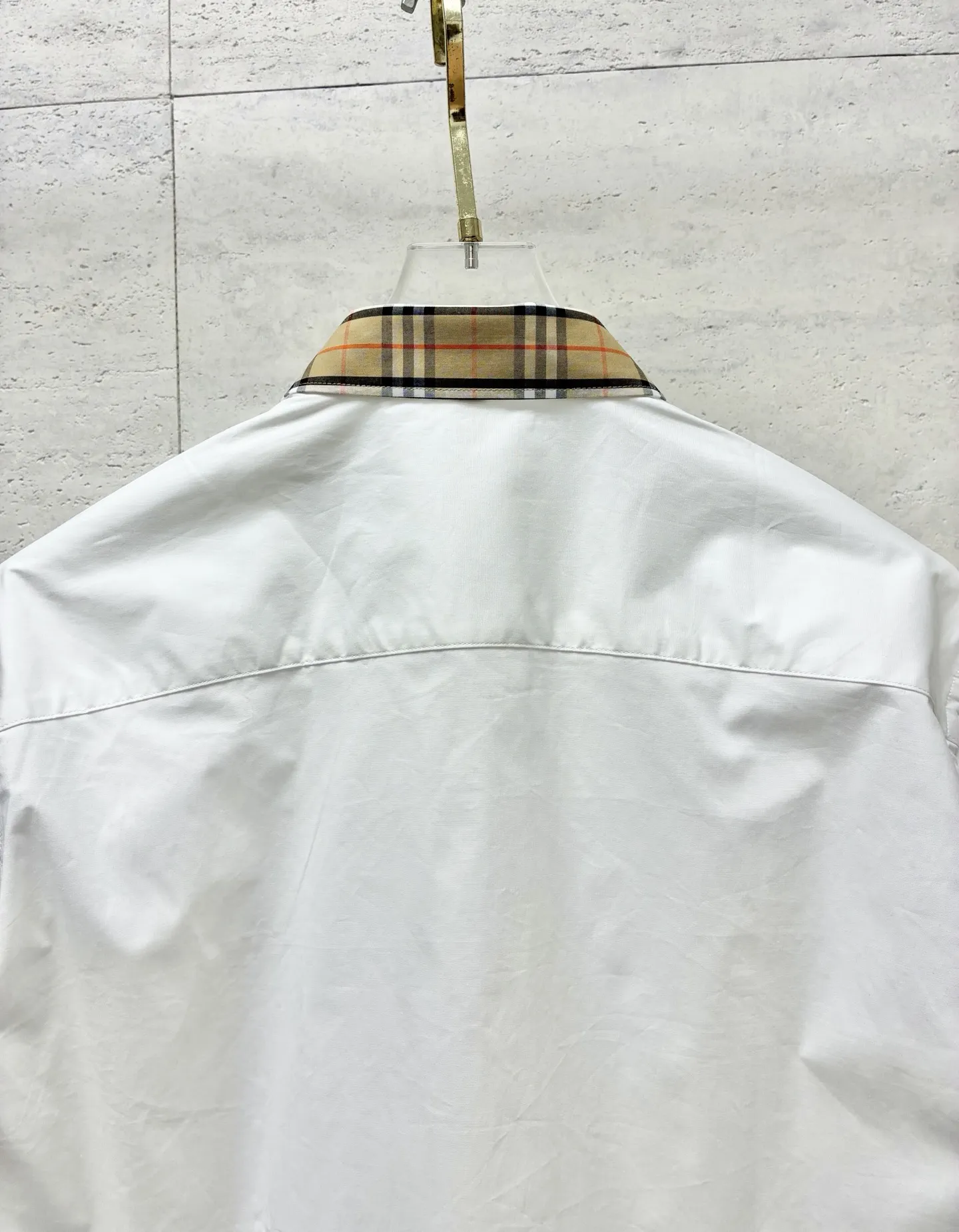 Check-Trim Cotton Poplin Shirt D22519096 — view 6