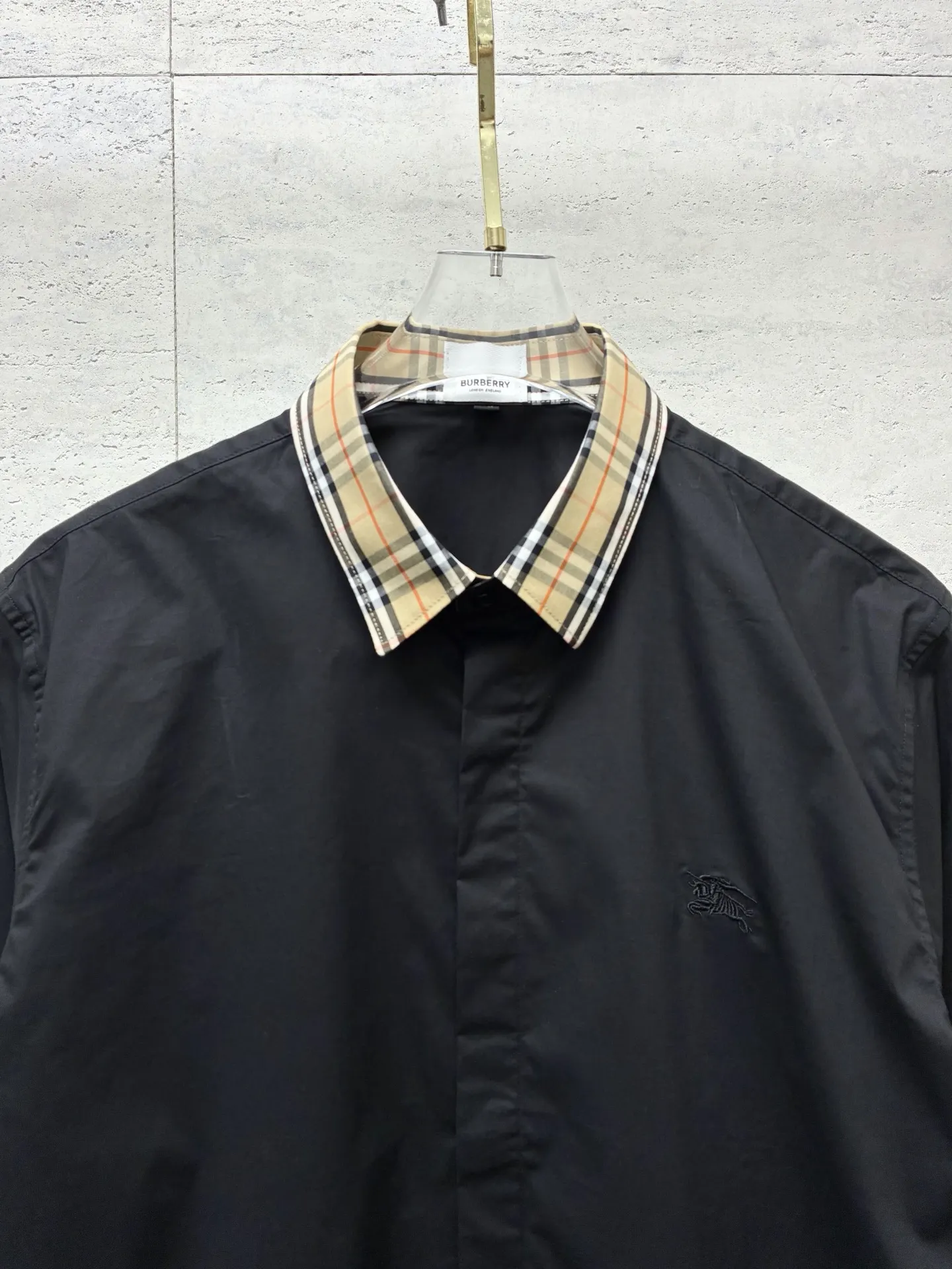Check-Collar Cotton Poplin Shirt D22519095 — view 3