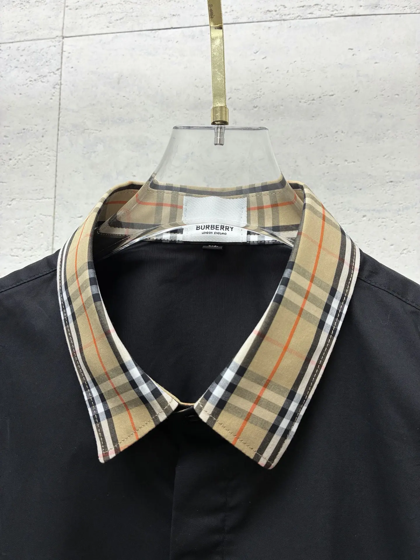 Check-Collar Cotton Poplin Shirt D22519095 — view 4