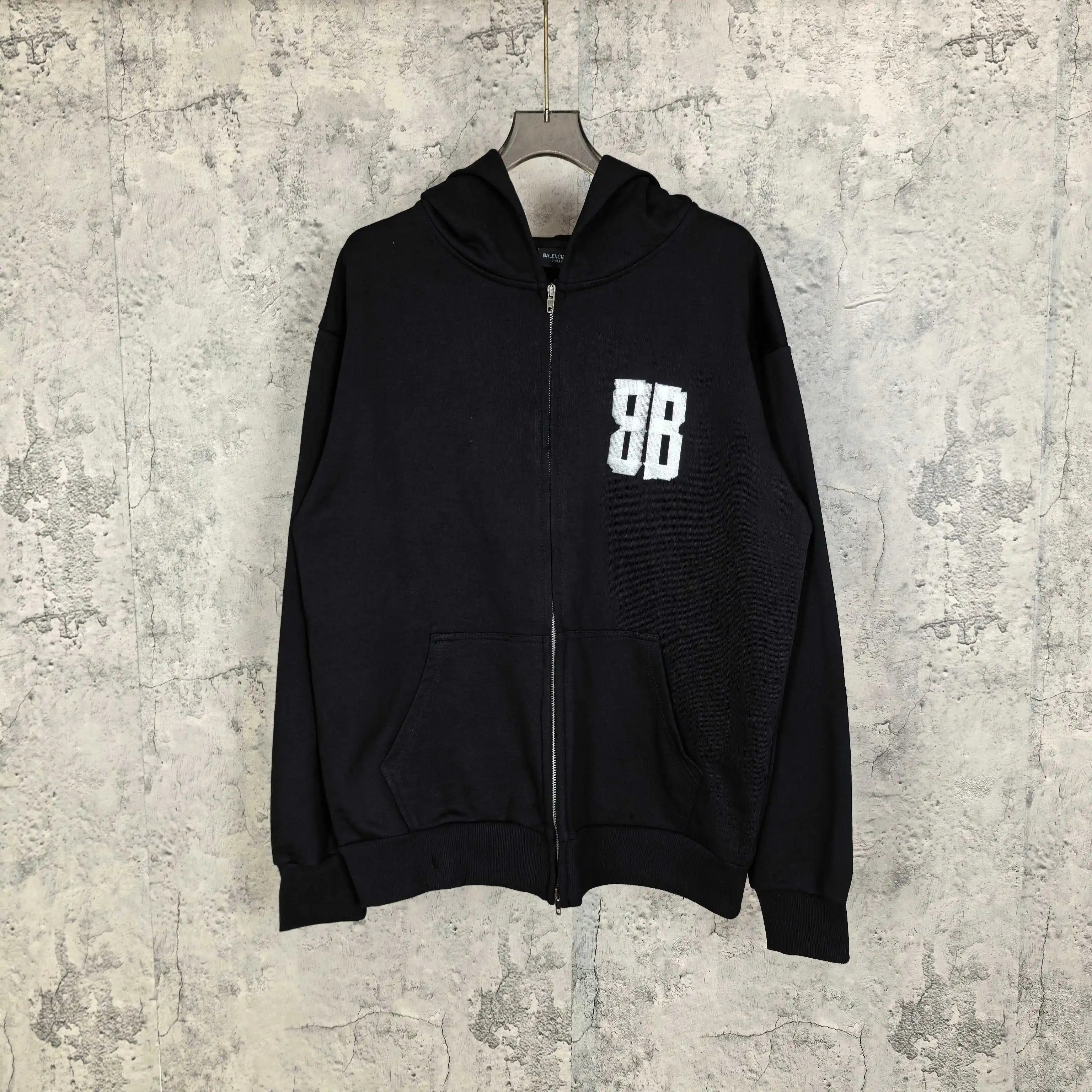 Tape Type Oversized Zip-Up Hoodie D22524500