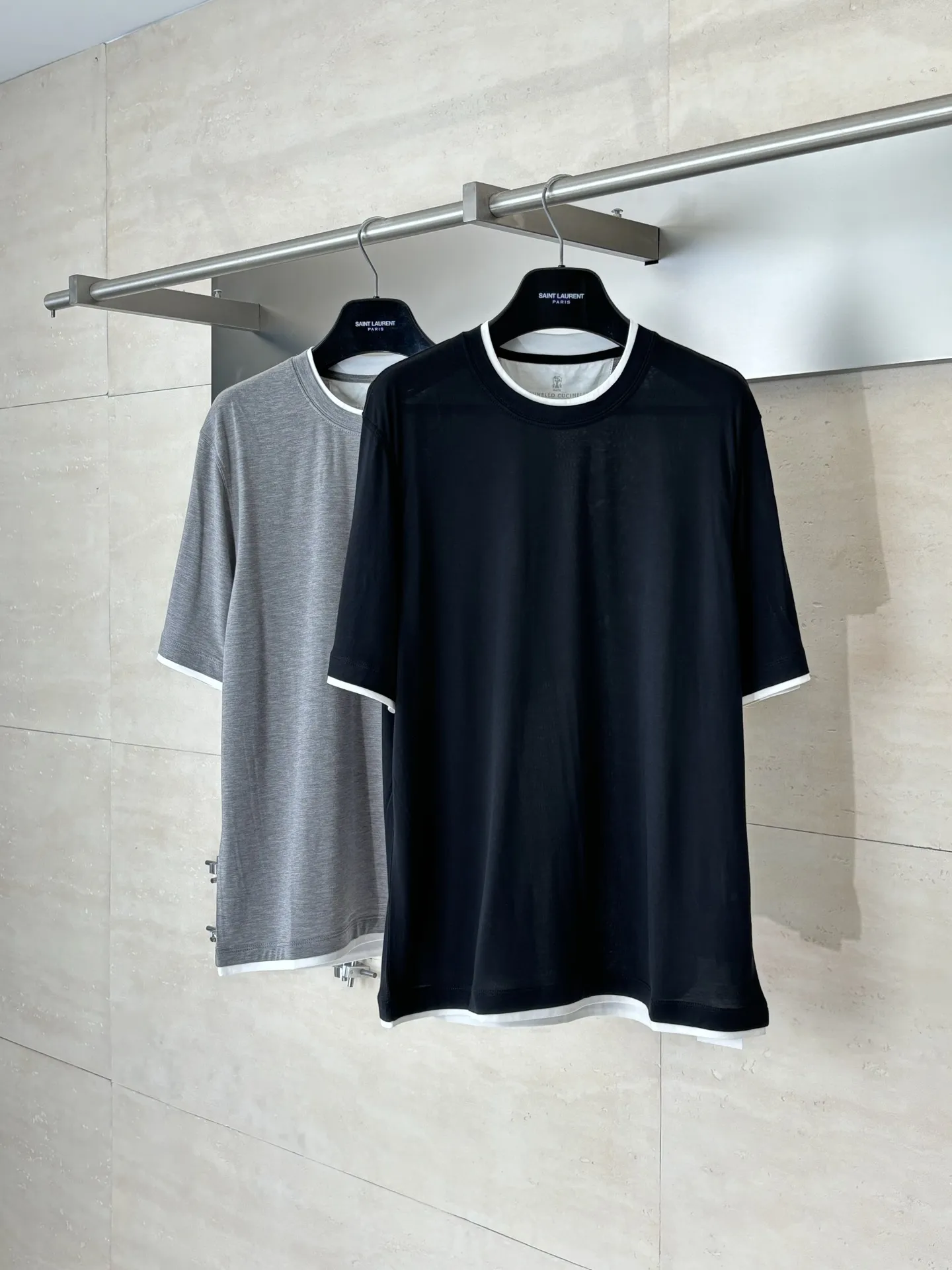 Layered Silk-Blend Crew-Neck T-Shirt D22518644 — view 4