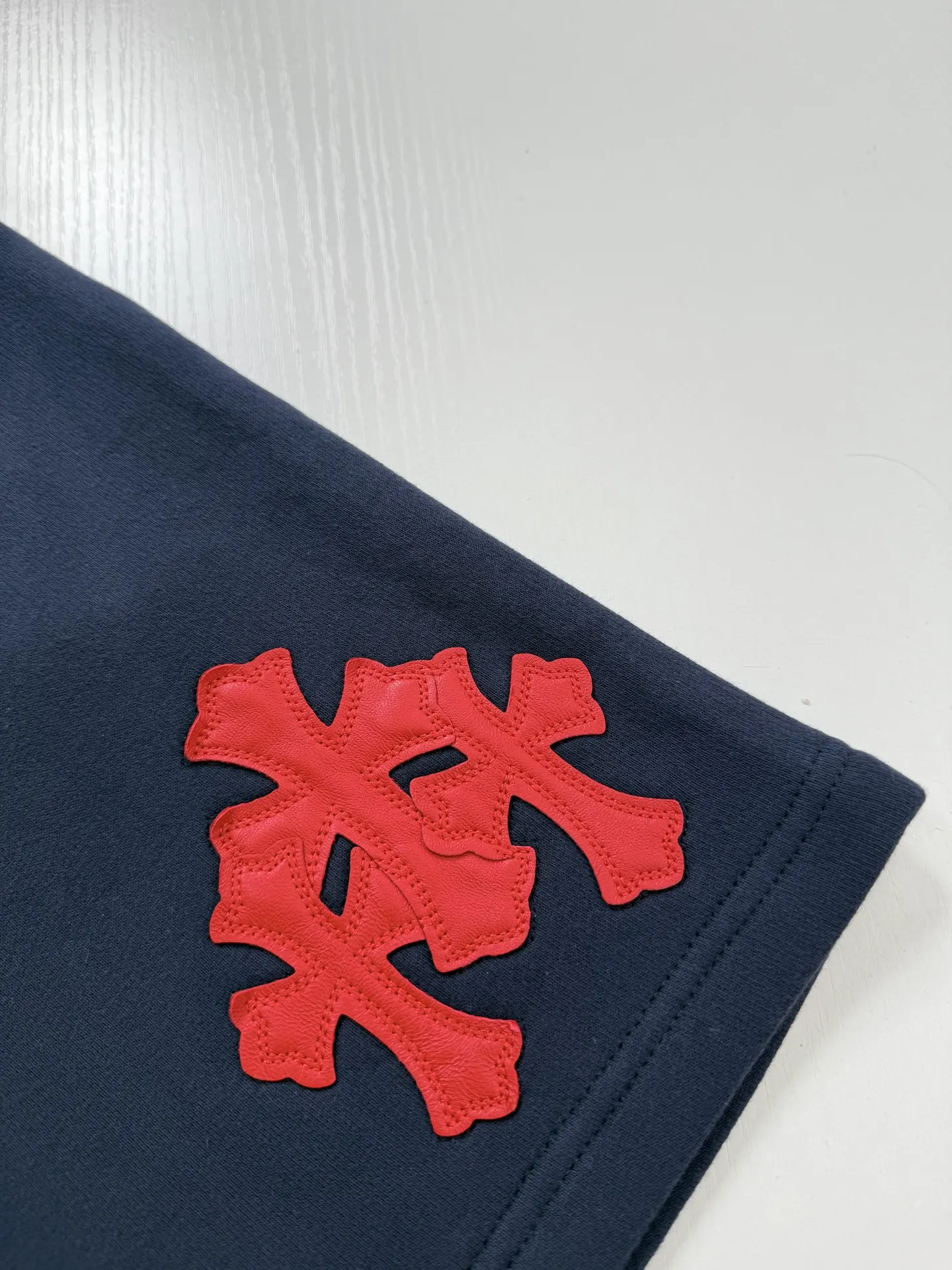 Leather Cross Patch Cotton Jersey Shorts D22521980 — view 10