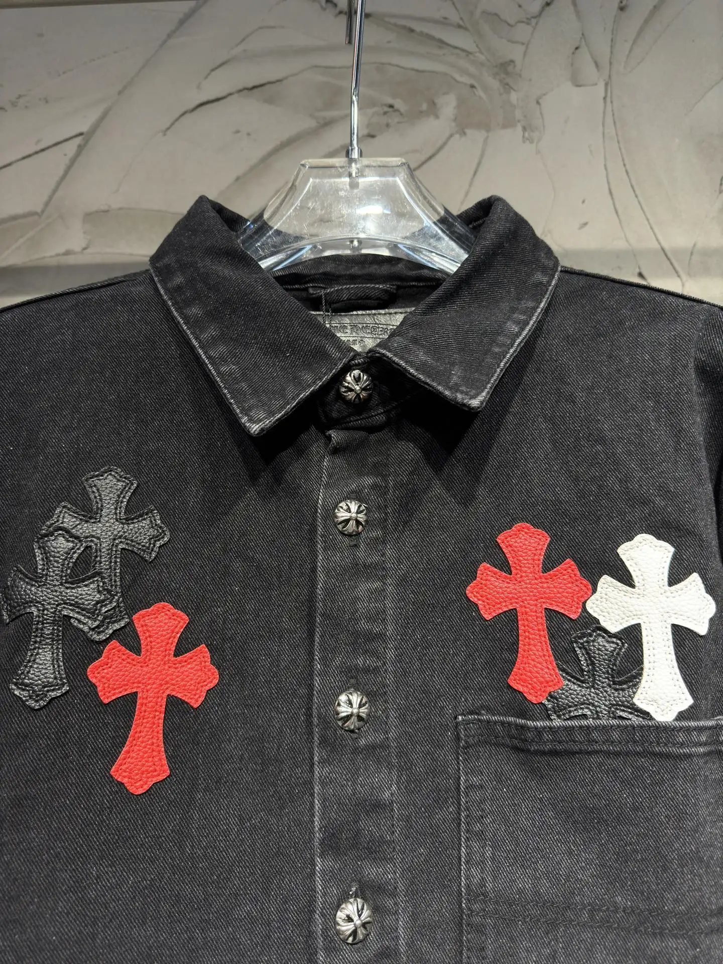 Cross-Patch Denim Overshirt Jacket D22524345 — view 5