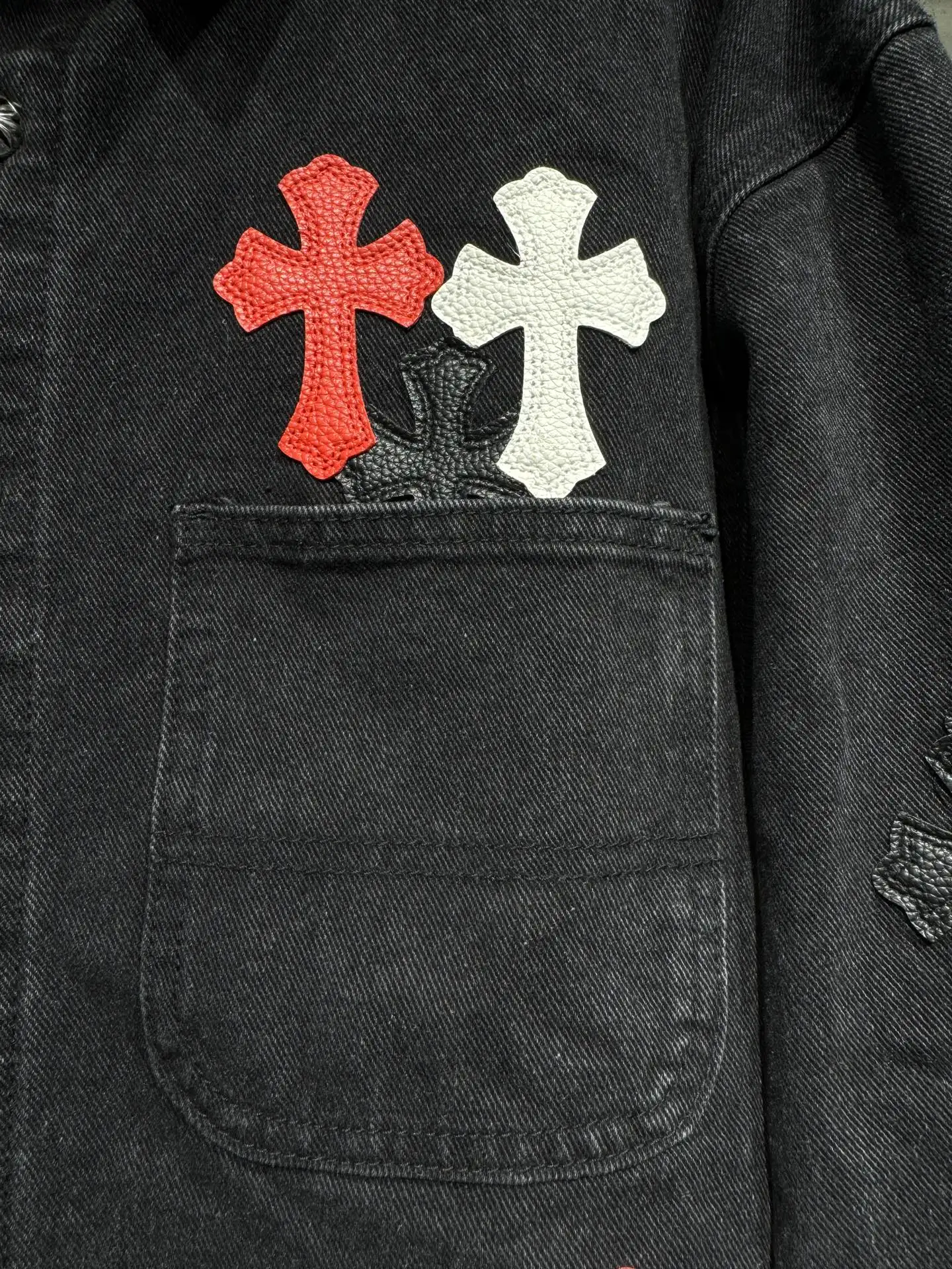 Cross-Patch Denim Overshirt Jacket D22524345 — view 8