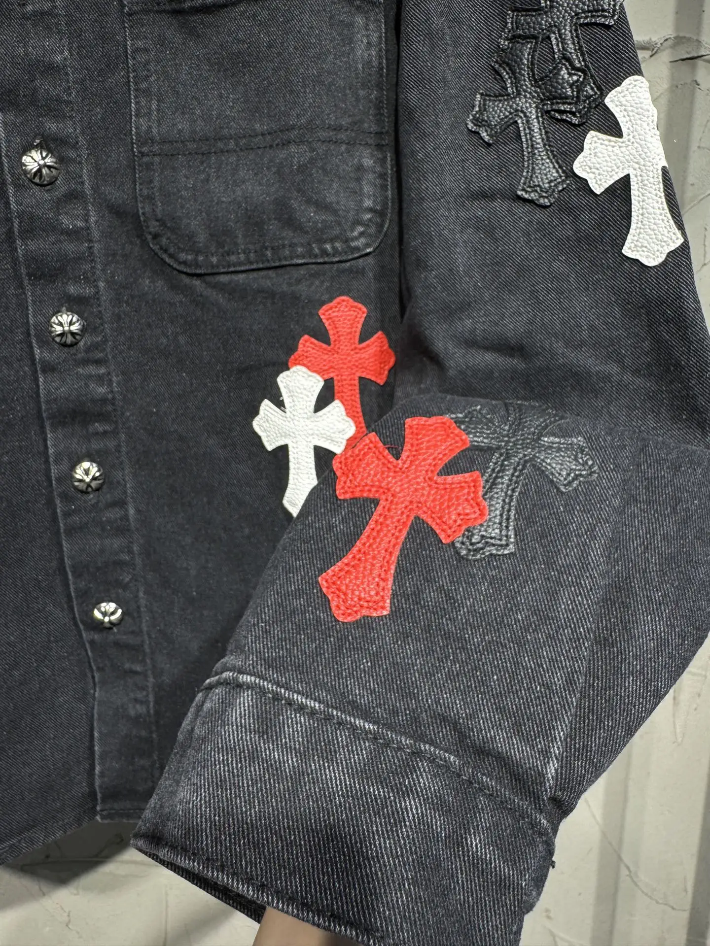Cross-Patch Denim Overshirt Jacket D22524345 — view 11