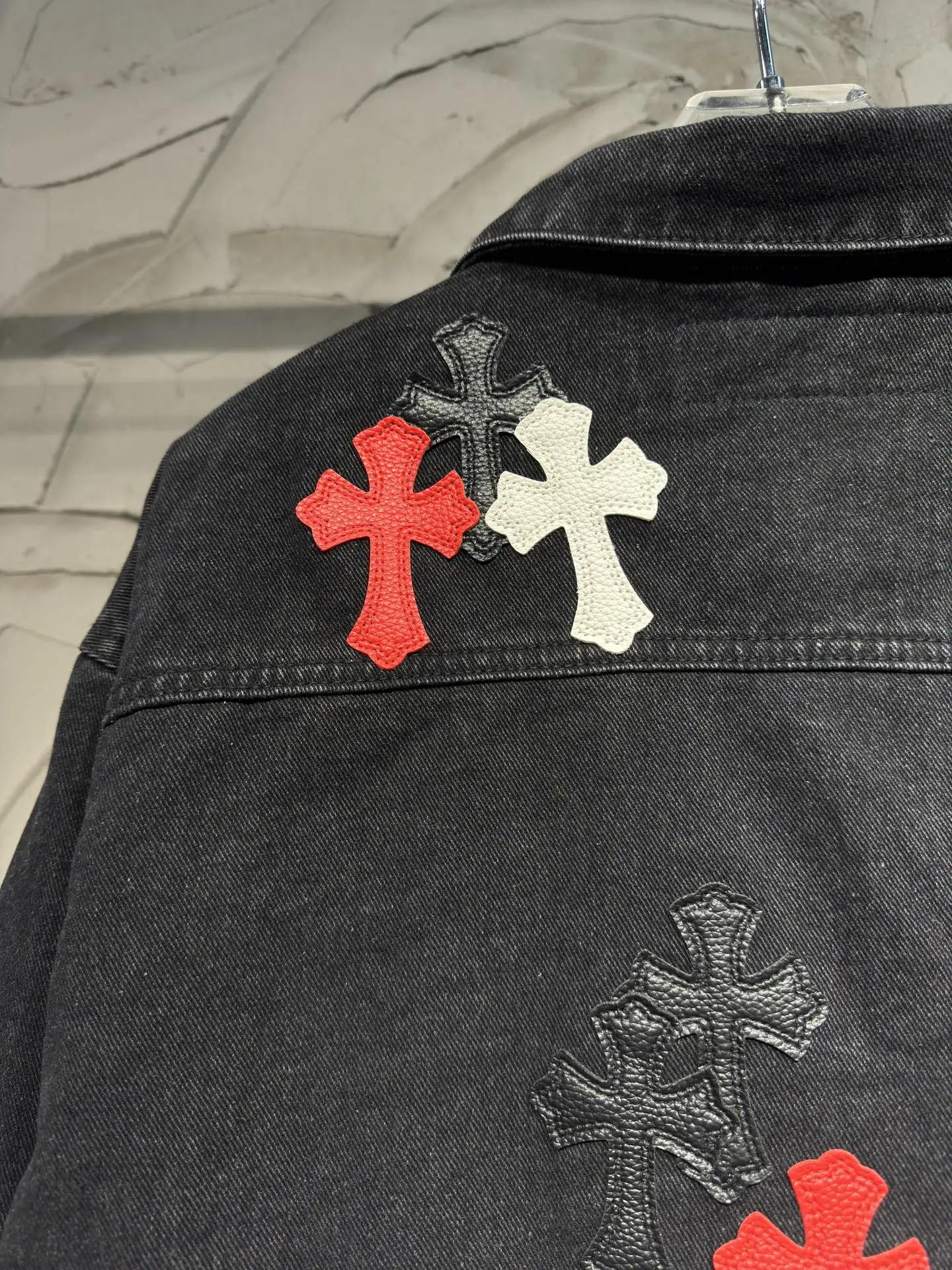 Cross-Patch Denim Overshirt Jacket D22524345 — view 12