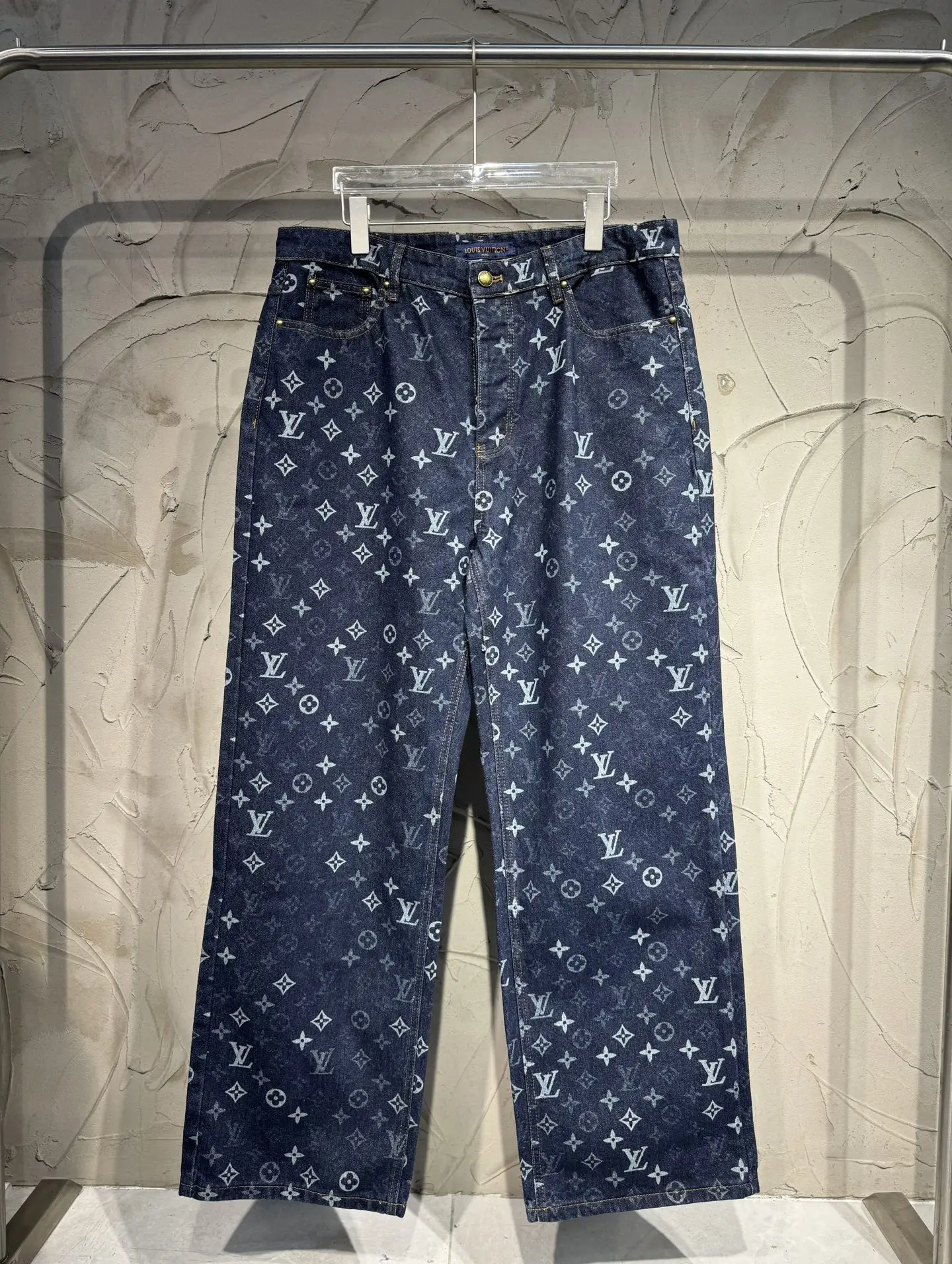Monogram All-Over Print Straight-Leg Jeans D22524344