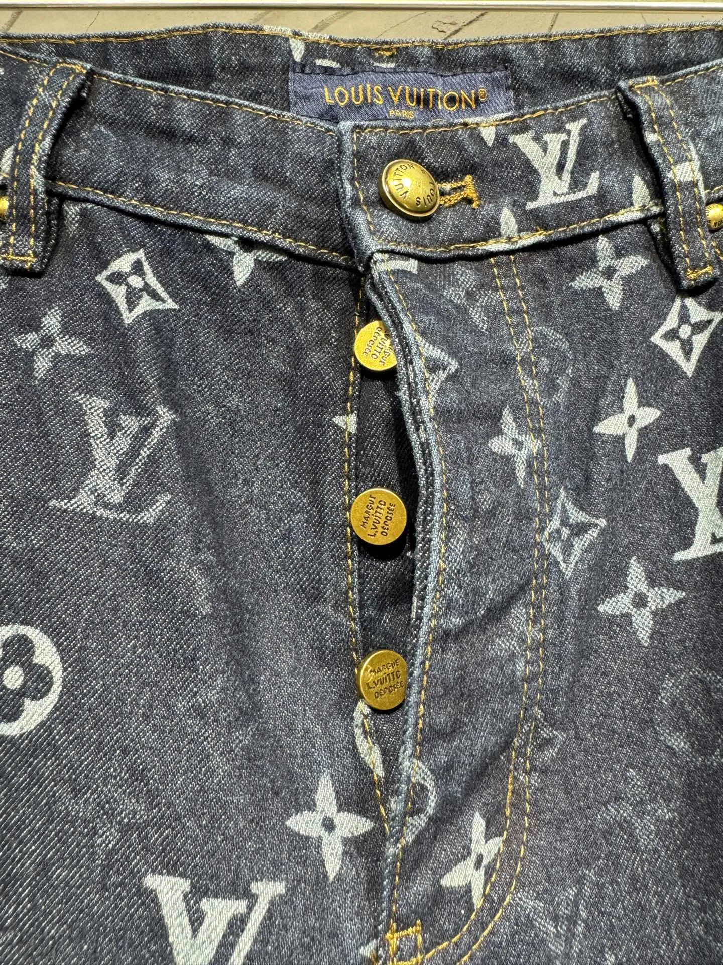 Monogram All-Over Print Straight-Leg Jeans D22524344 — view 7