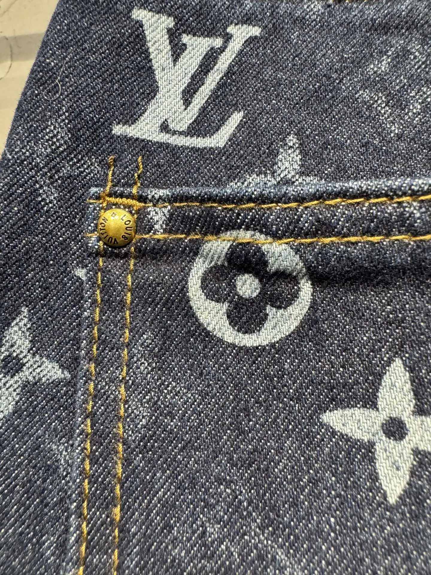 Monogram All-Over Print Straight-Leg Jeans D22524344 — view 12