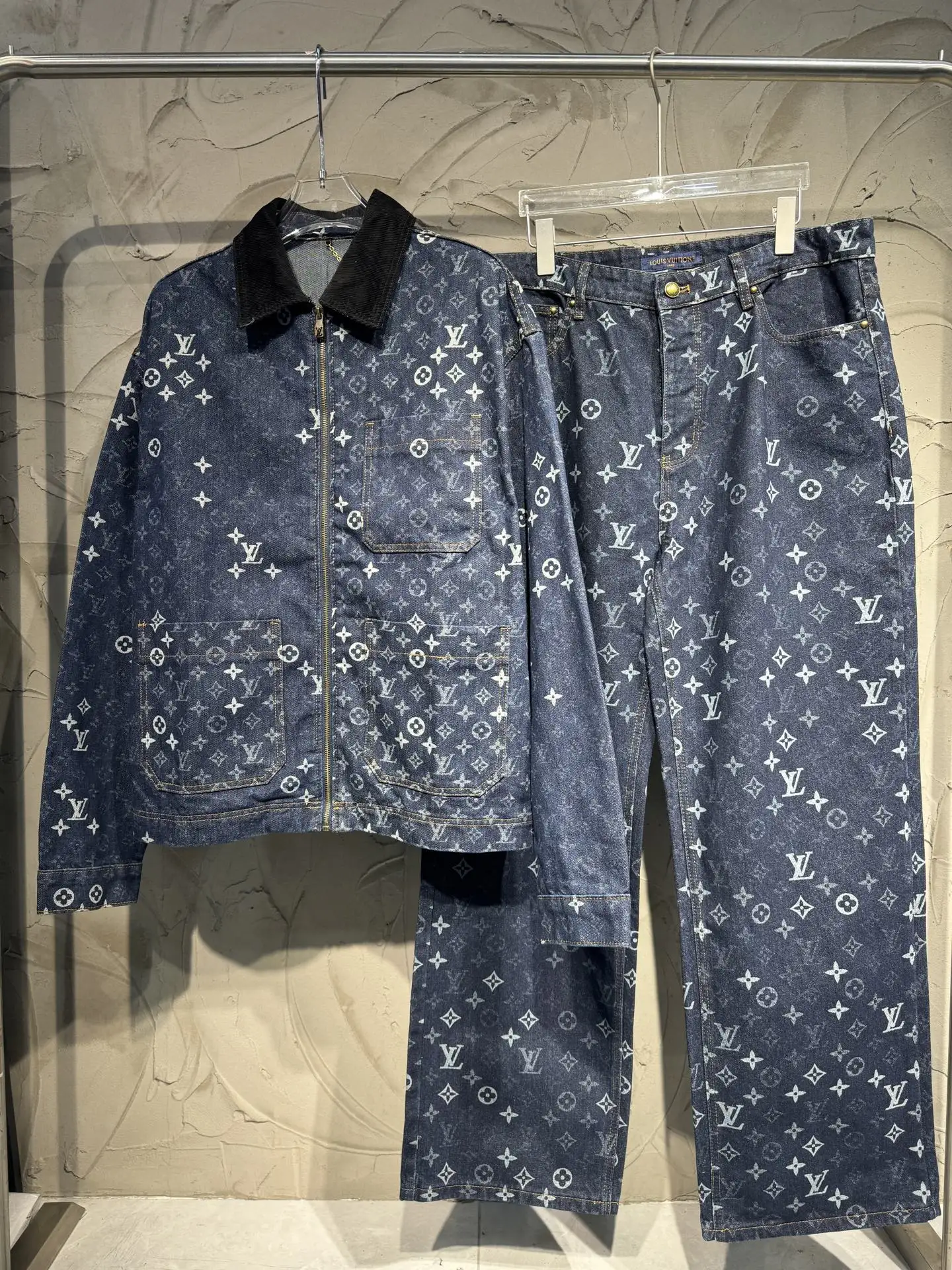 Monogram All-Over Print Straight-Leg Jeans D22524344 — view 16
