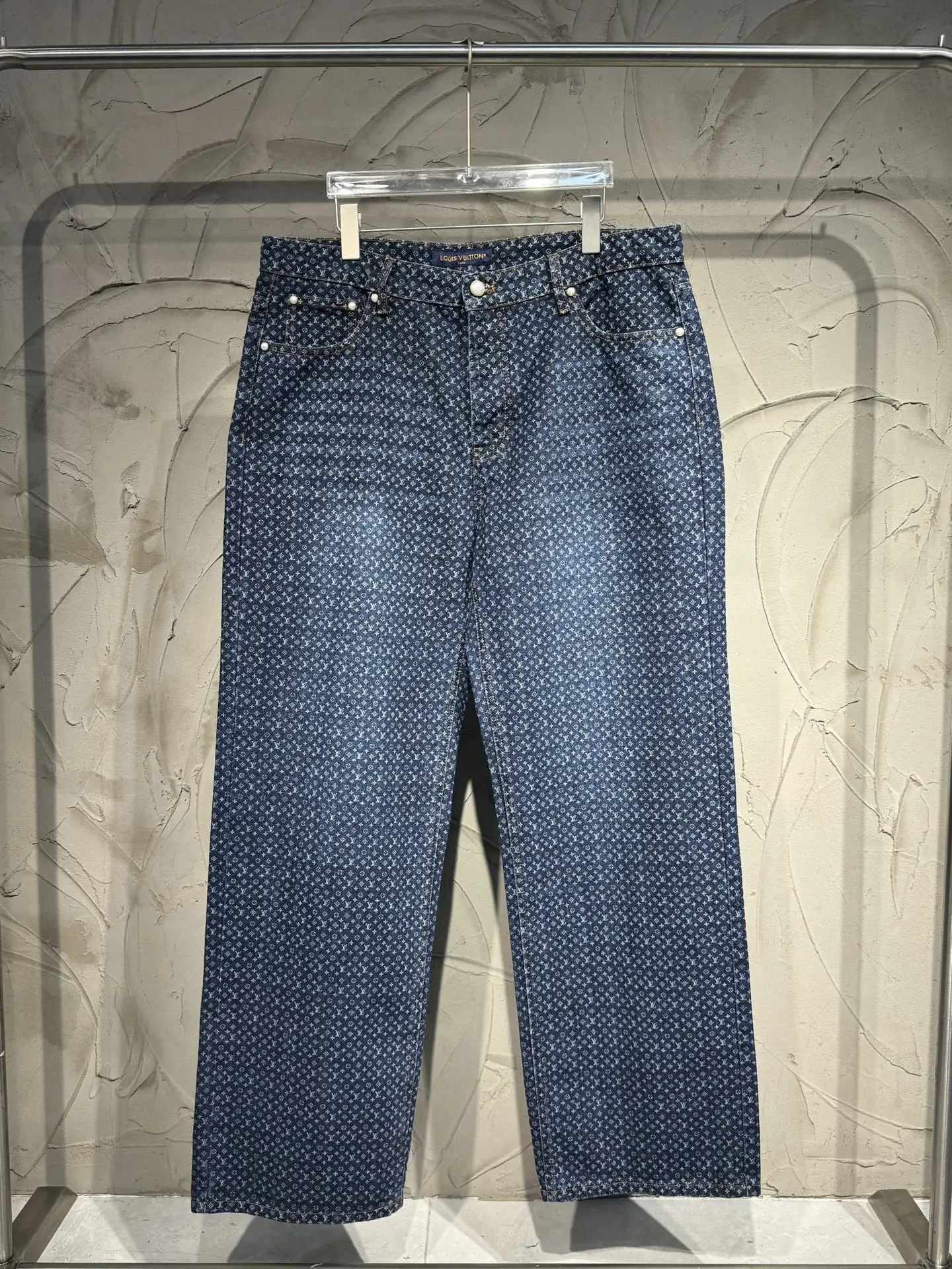 Monogram All-Over Print Straight-Leg Jeans D22524318