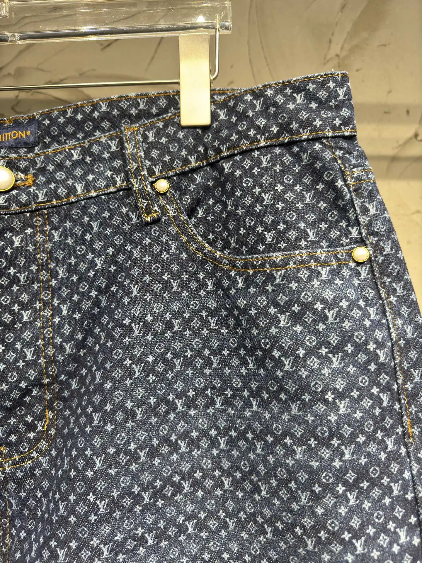 Monogram All-Over Print Straight-Leg Jeans D22524318 — view 3