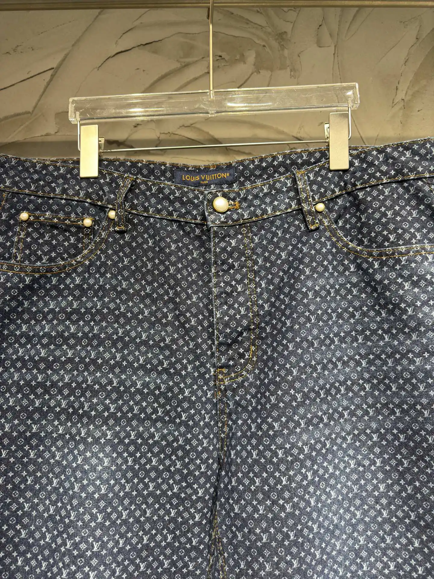 Monogram All-Over Print Straight-Leg Jeans D22524318 — view 4