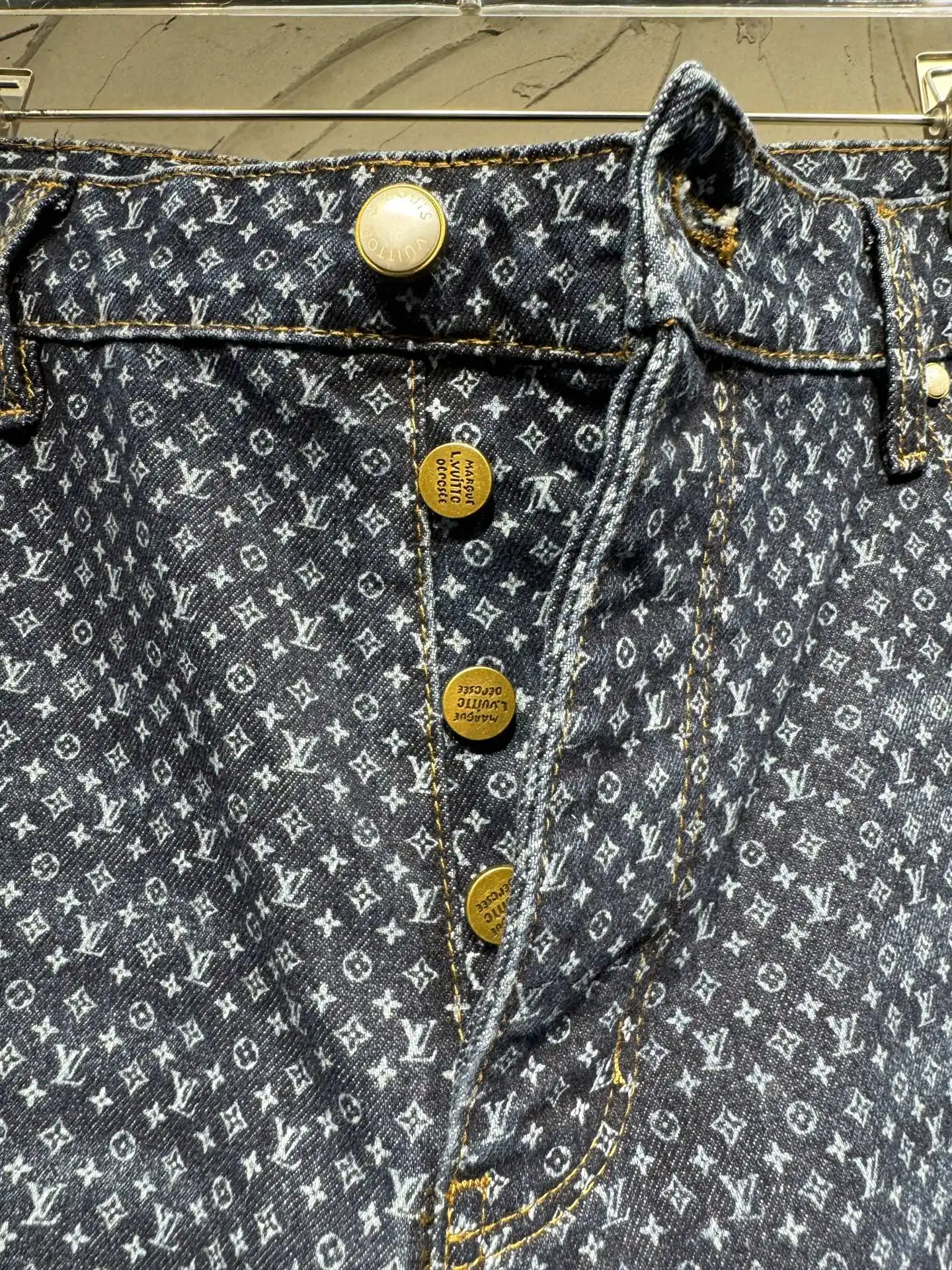 Monogram All-Over Print Straight-Leg Jeans D22524318 — view 7