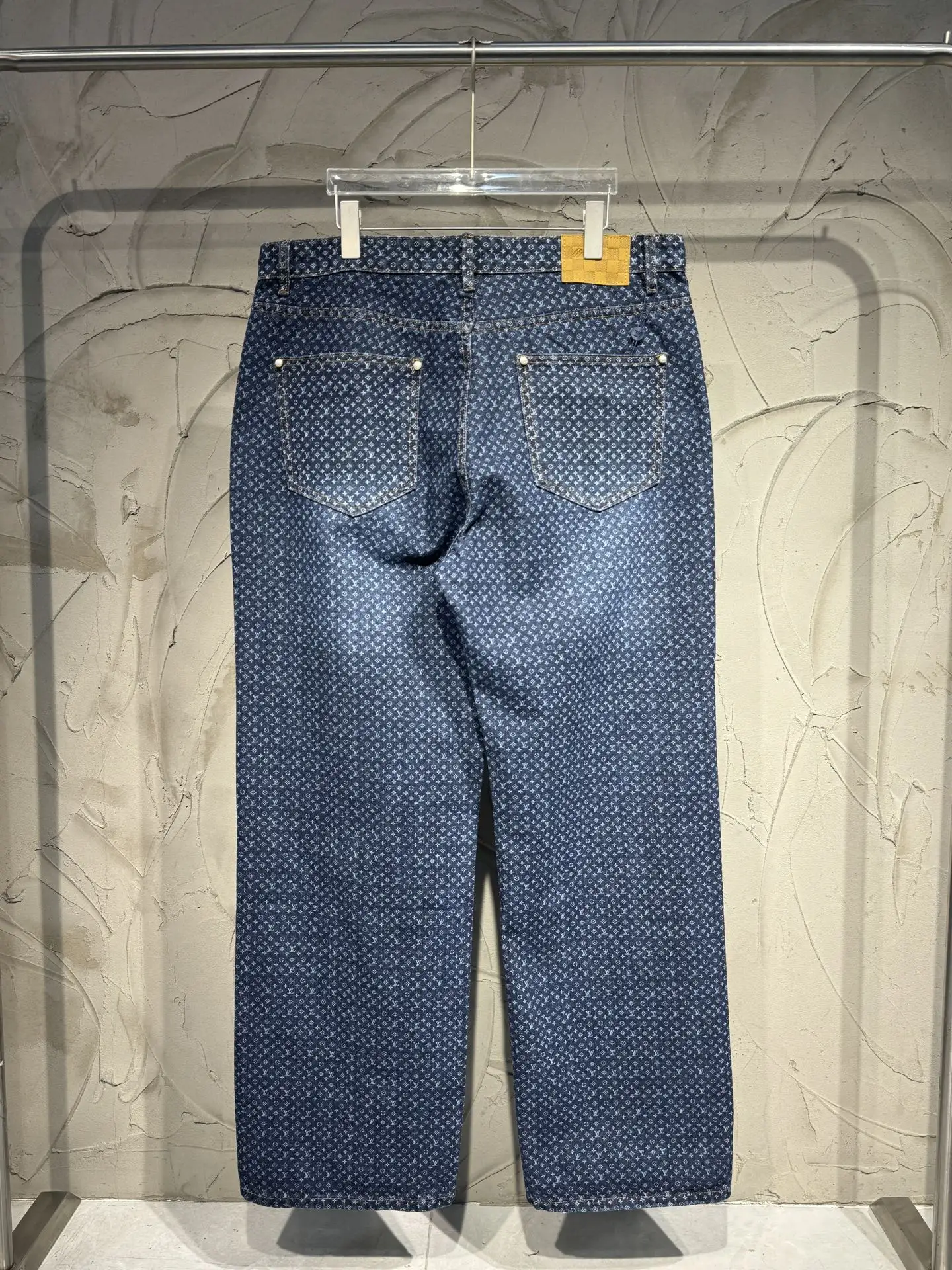 Monogram All-Over Print Straight-Leg Jeans D22524318 — view 12