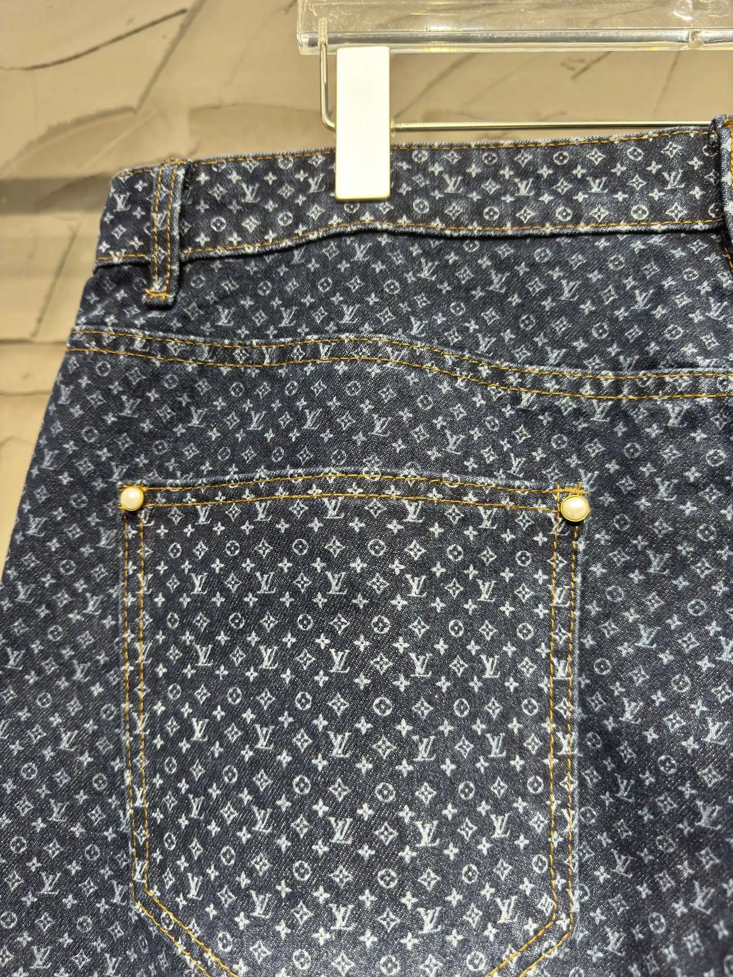 Monogram All-Over Print Straight-Leg Jeans D22524318 — view 13