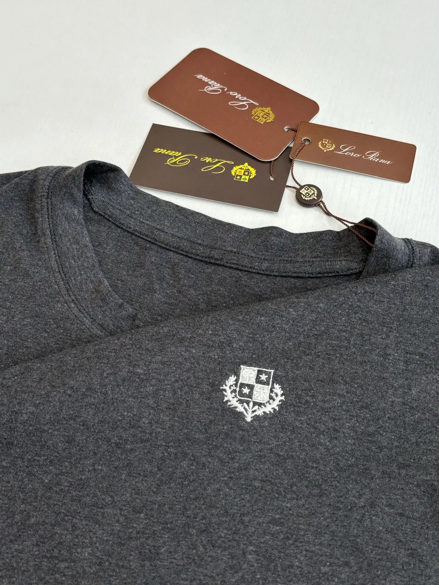 Embroidered Crest Tencel-Blend T-Shirt D22518646 — view 5