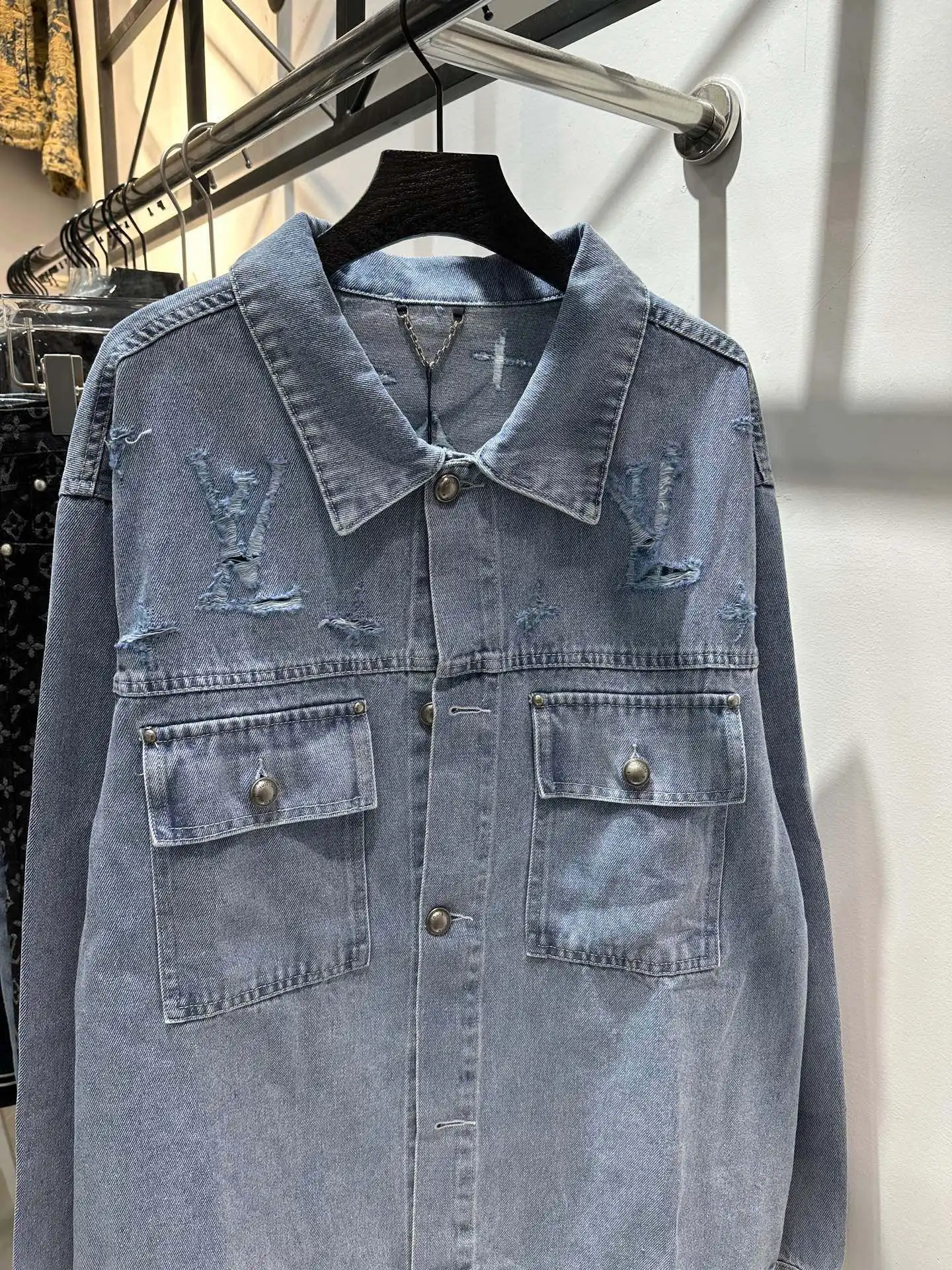 Distressed Monogram Denim Jacket D22513845 — view 3