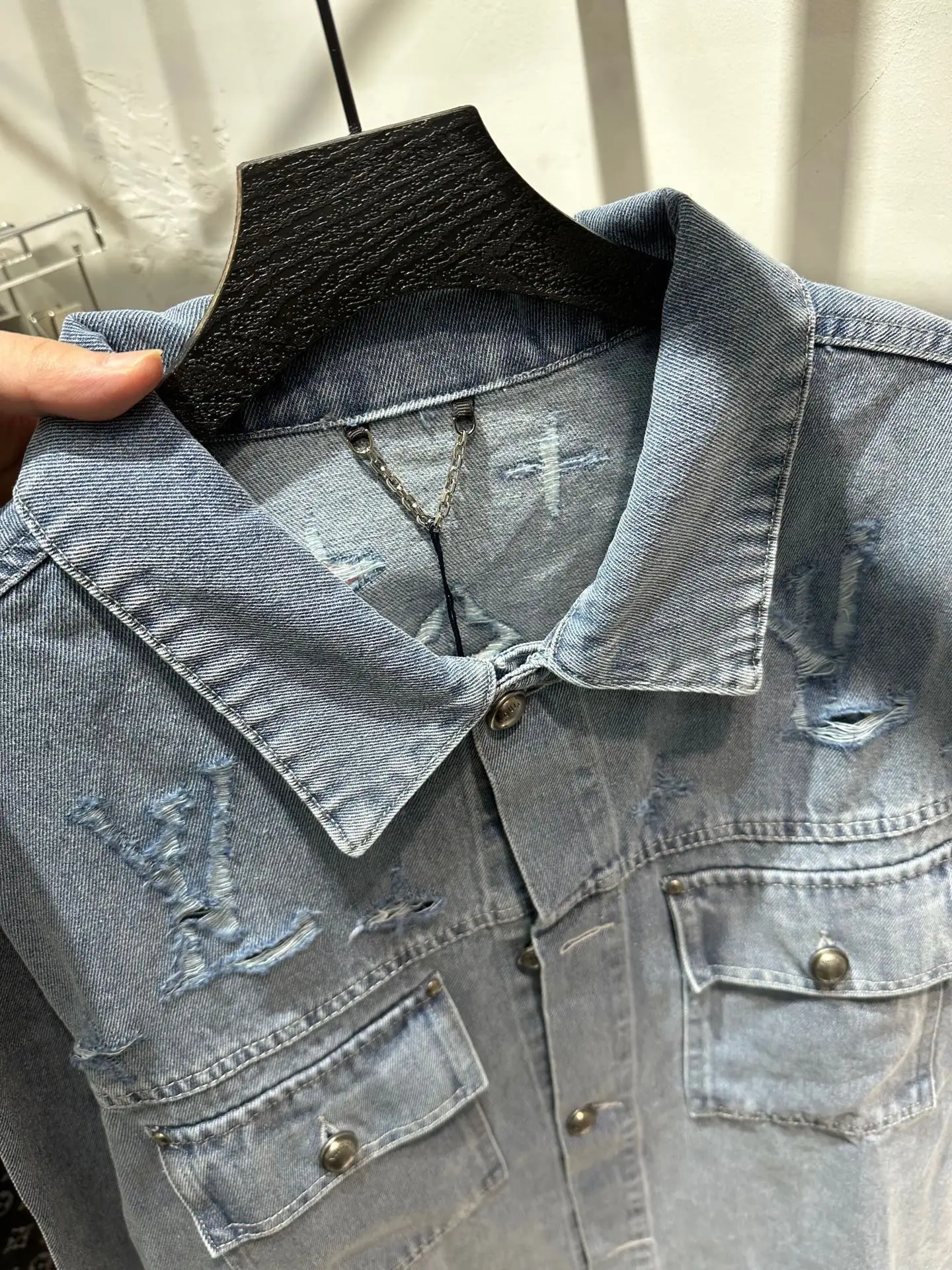 Distressed Monogram Denim Jacket D22513845 — view 5