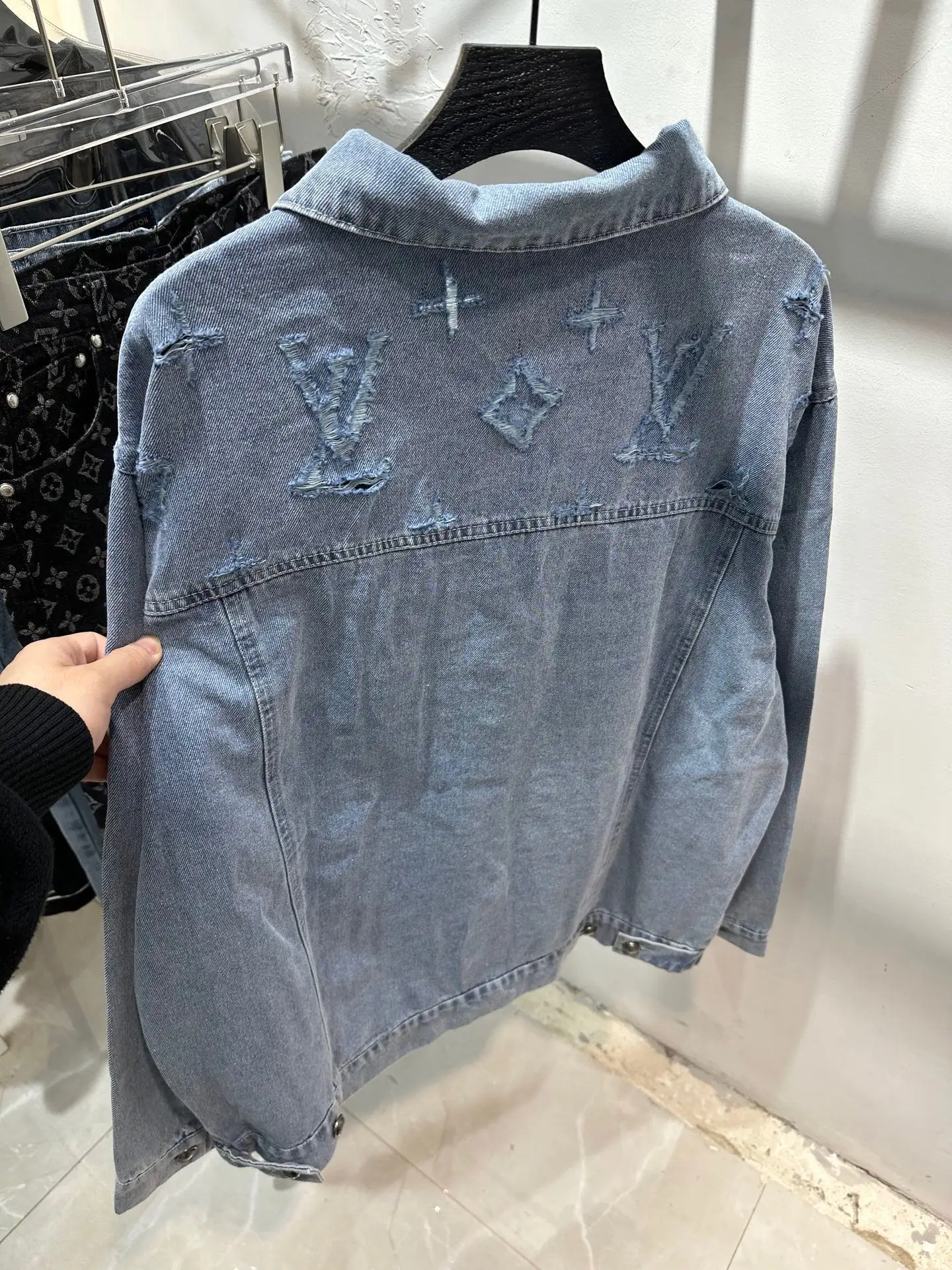 Distressed Monogram Denim Jacket D22513845 — view 6