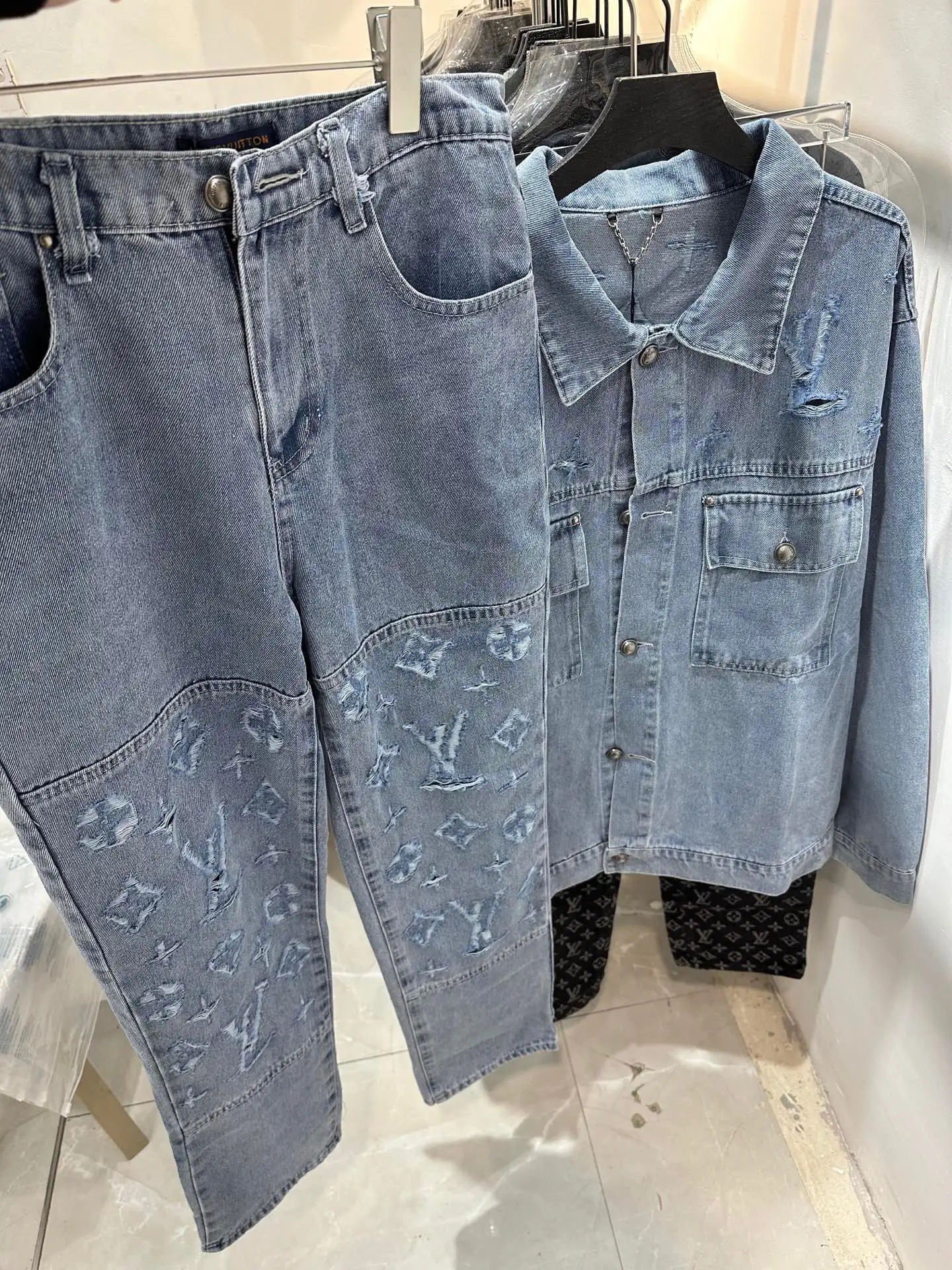 Distressed Monogram Denim Jacket D22513845 — view 10