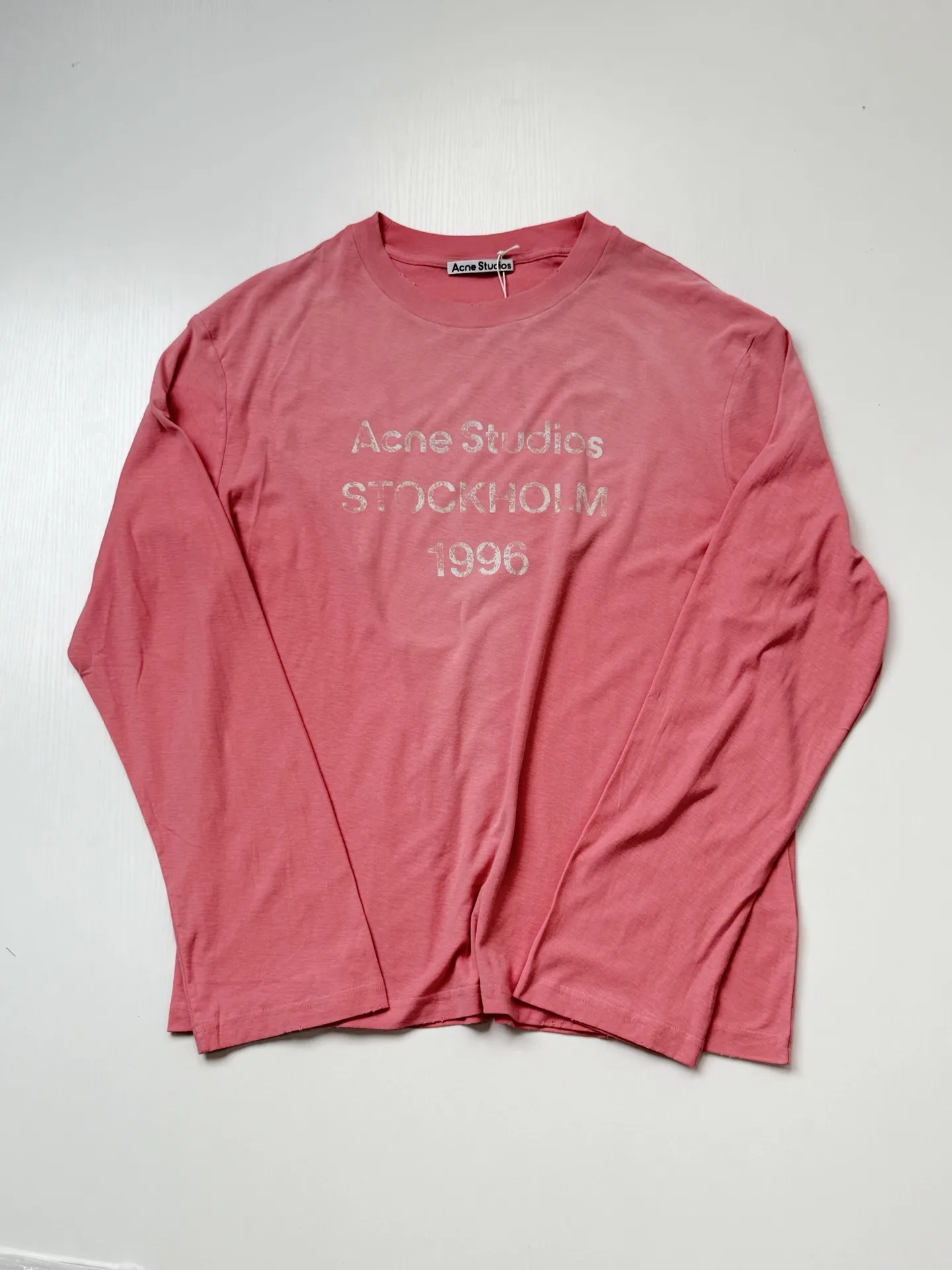 Distressed Logo-Print Cotton-Blend Long-Sleeved T-Shirt D22818659 — view 3