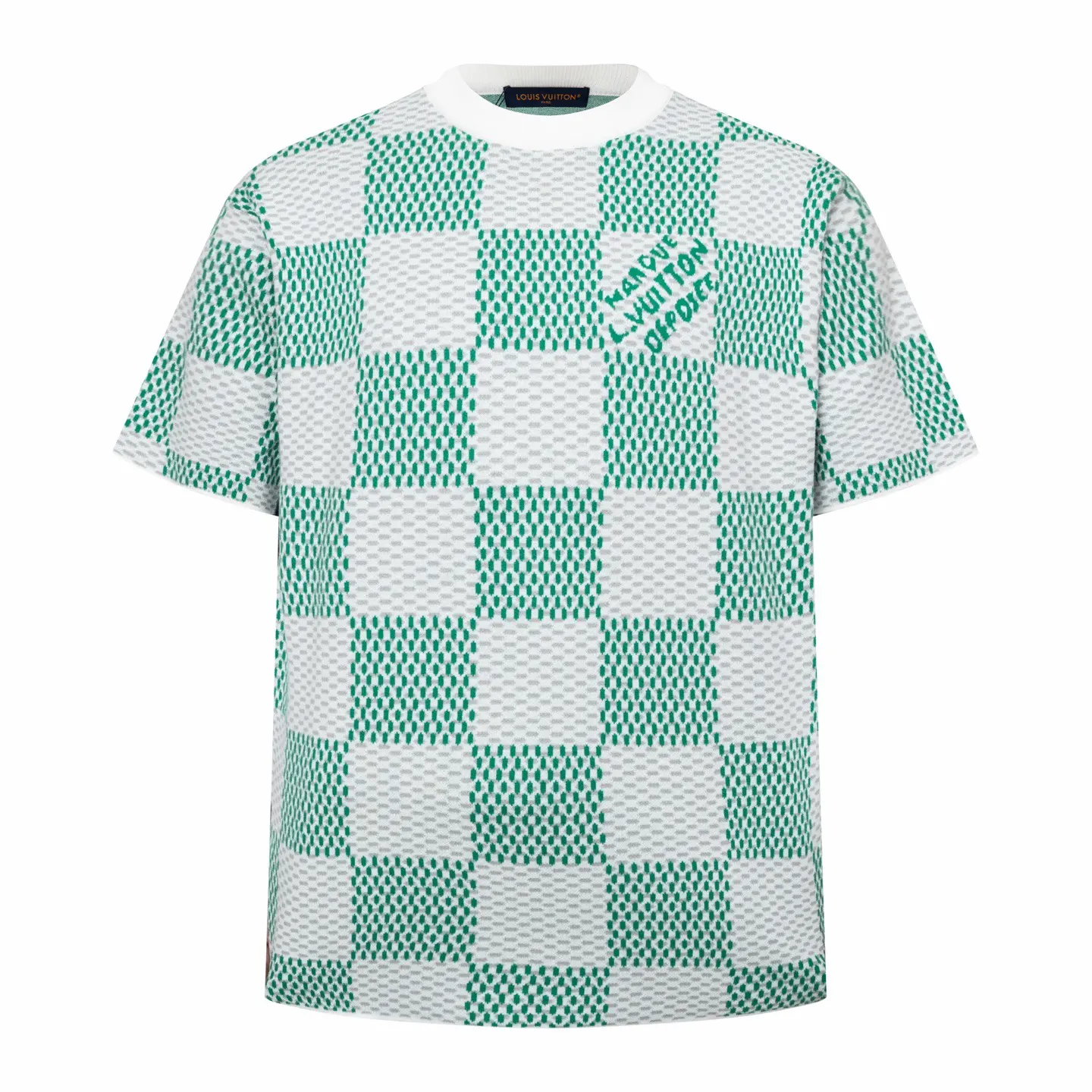 Damier Jacquard Cotton Knit T-Shirt D23014205