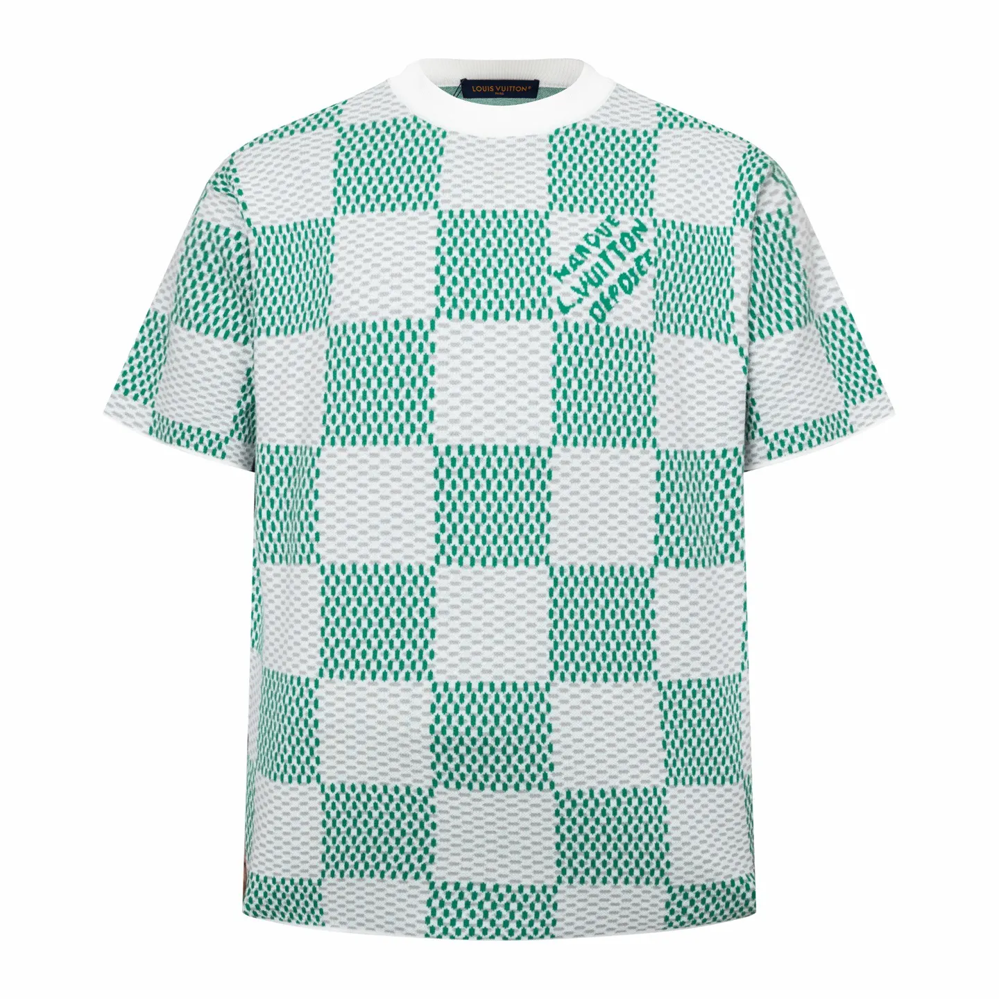 Damier Jacquard Cotton Knit T-Shirt D23014205