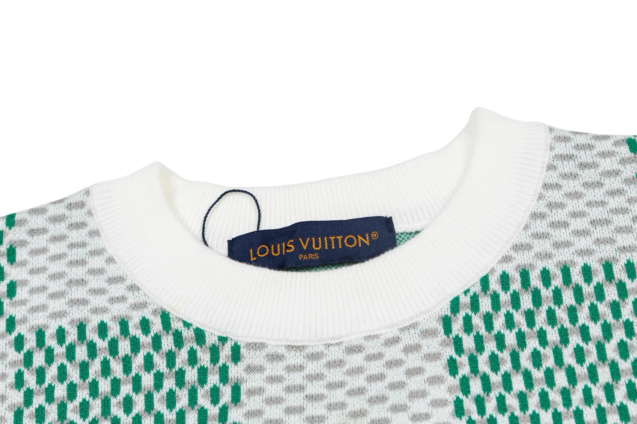 Damier Jacquard Cotton Knit T-Shirt D23014205 — view 3
