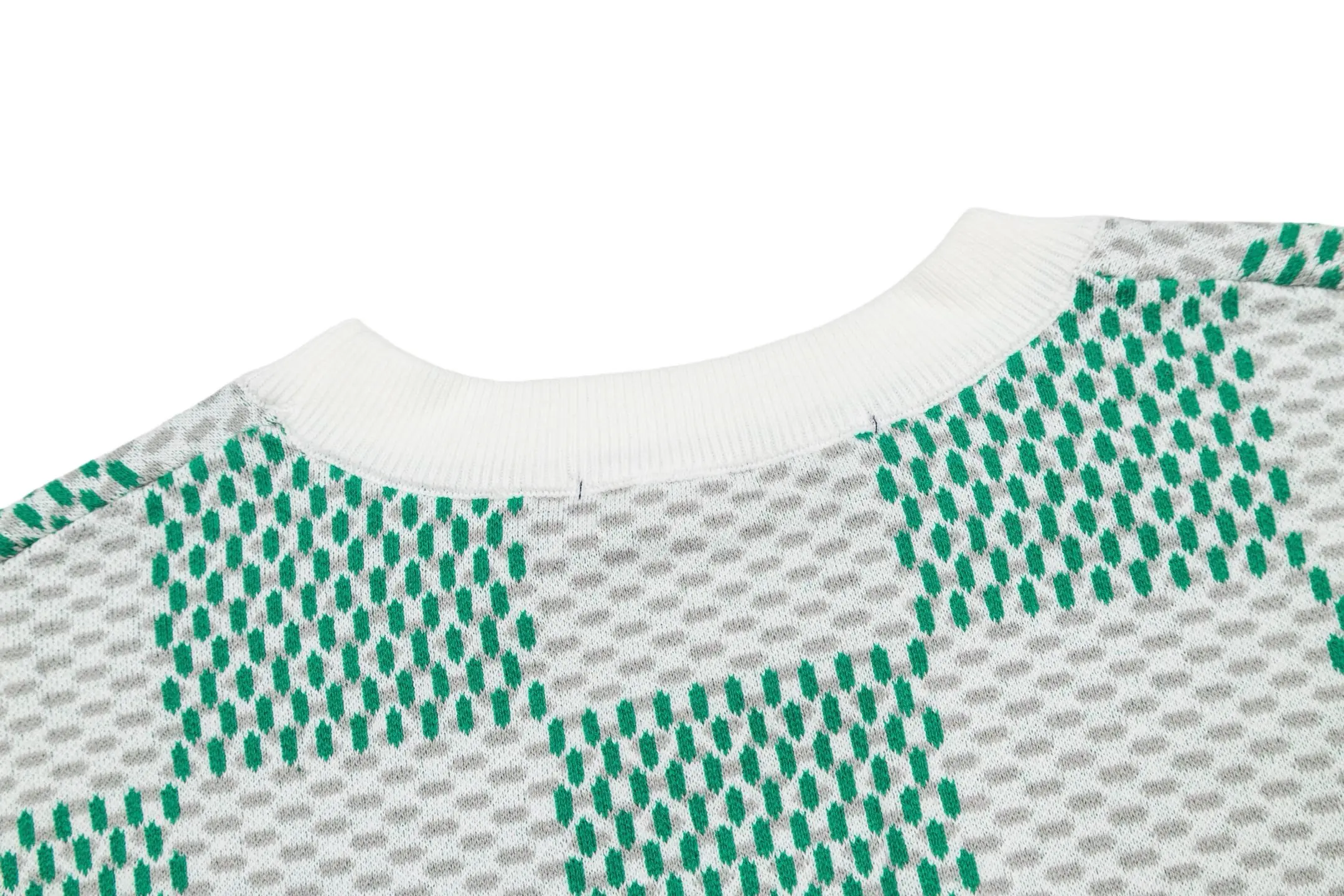 Damier Jacquard Cotton Knit T-Shirt D23014205 — view 4