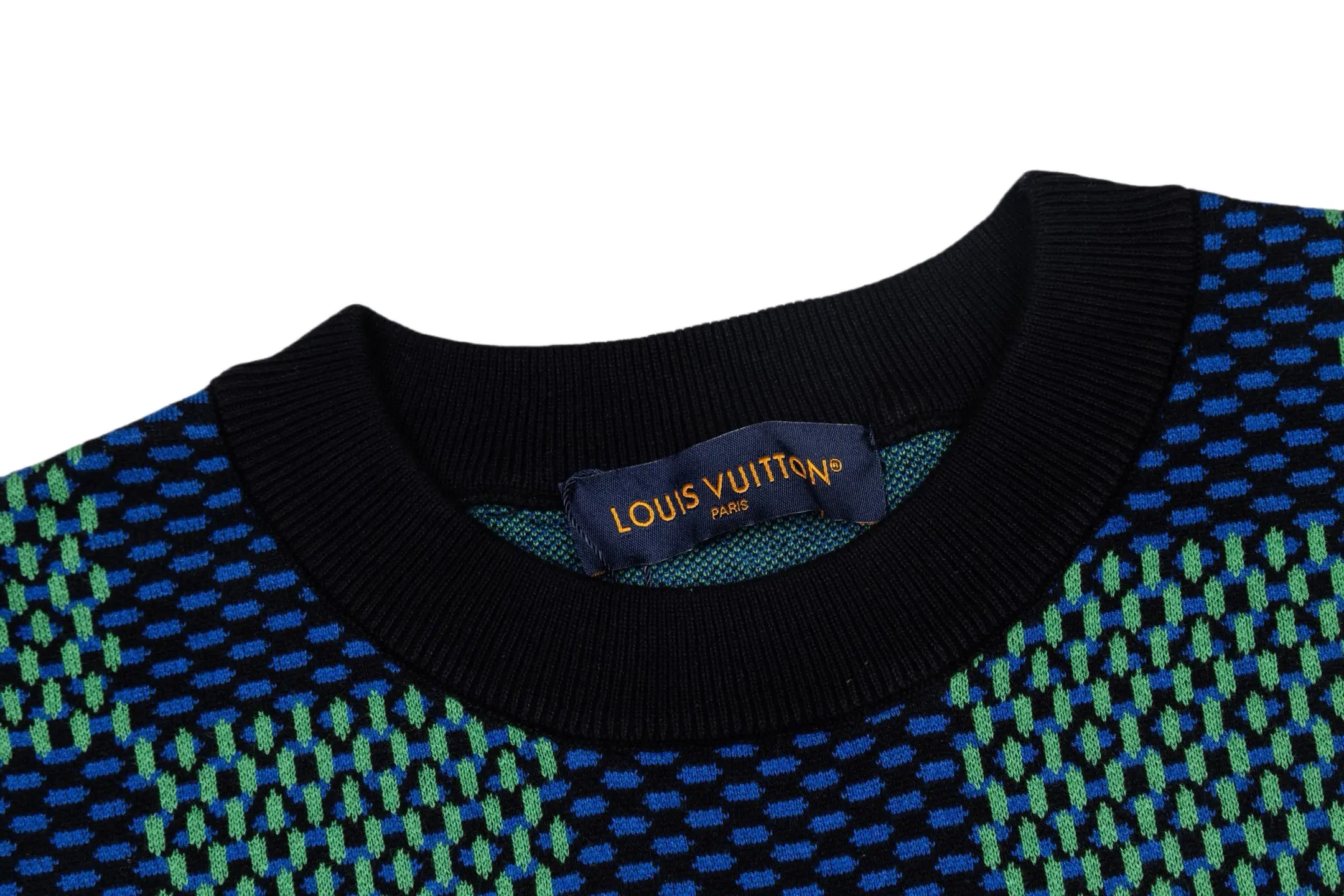 Damier Jacquard Cotton Knit T-Shirt D23014206 — view 3