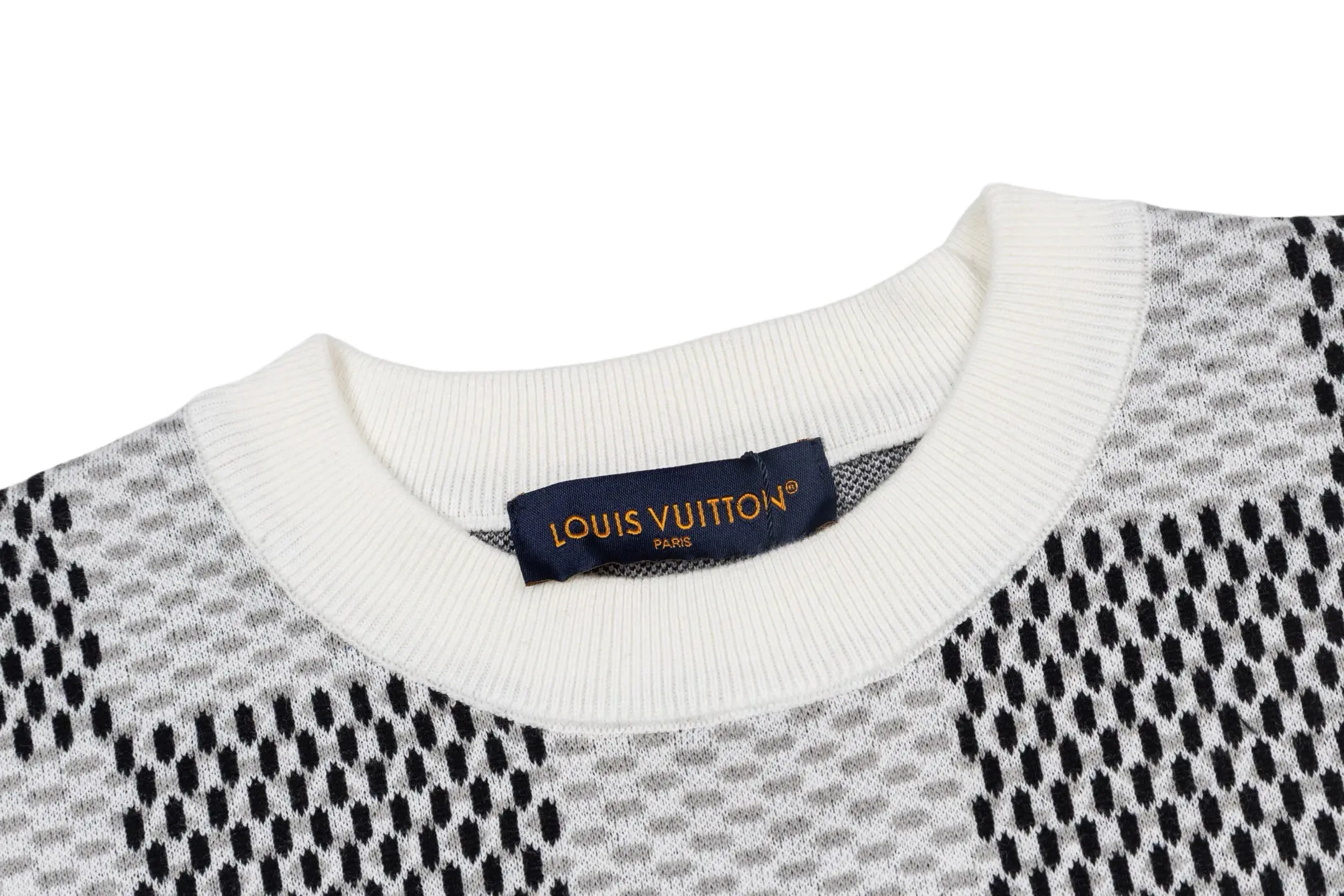 Damier Jacquard Cotton Knit T-Shirt D23014207 — view 3