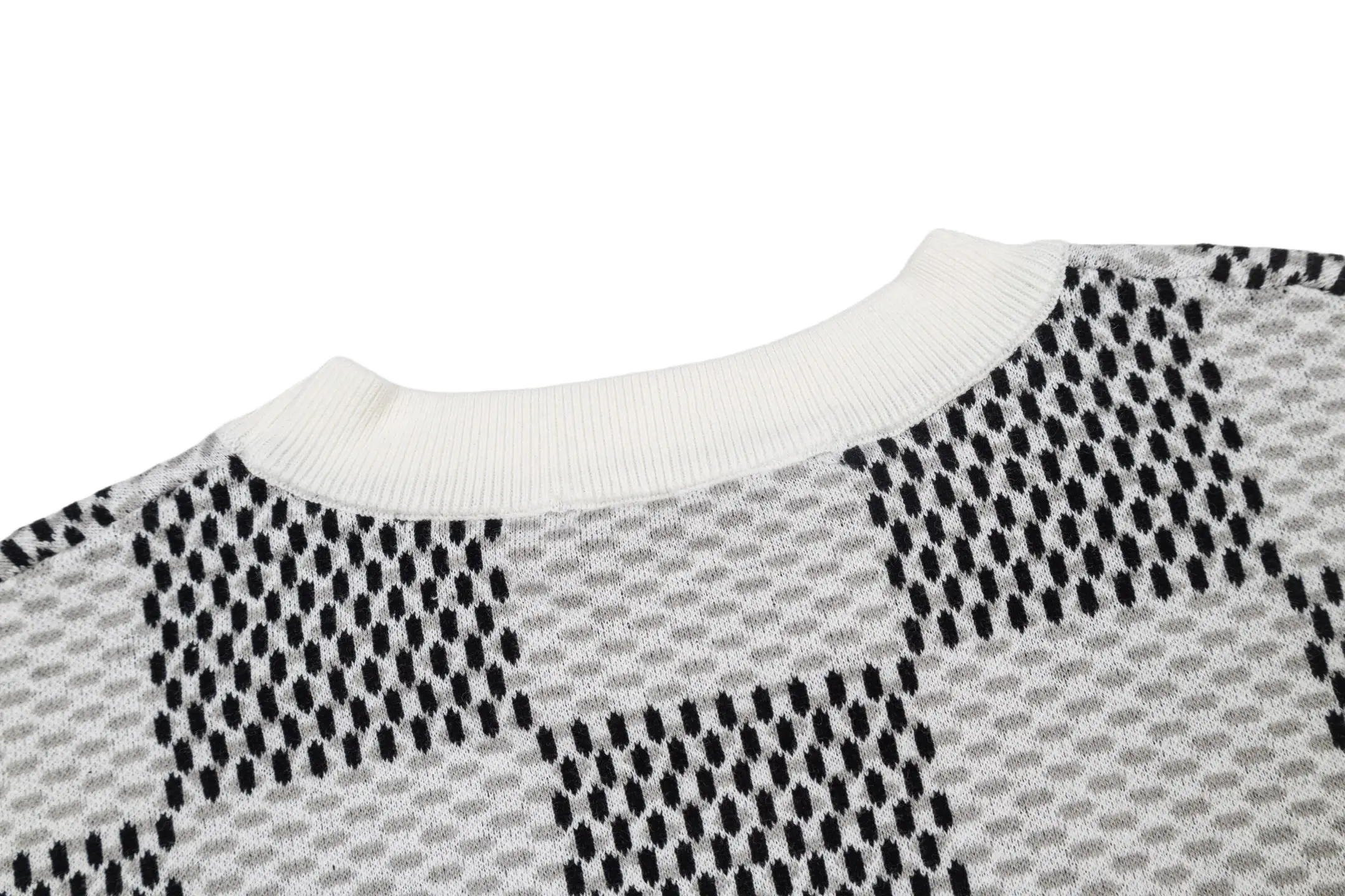 Damier Jacquard Cotton Knit T-Shirt D23014207 — view 4