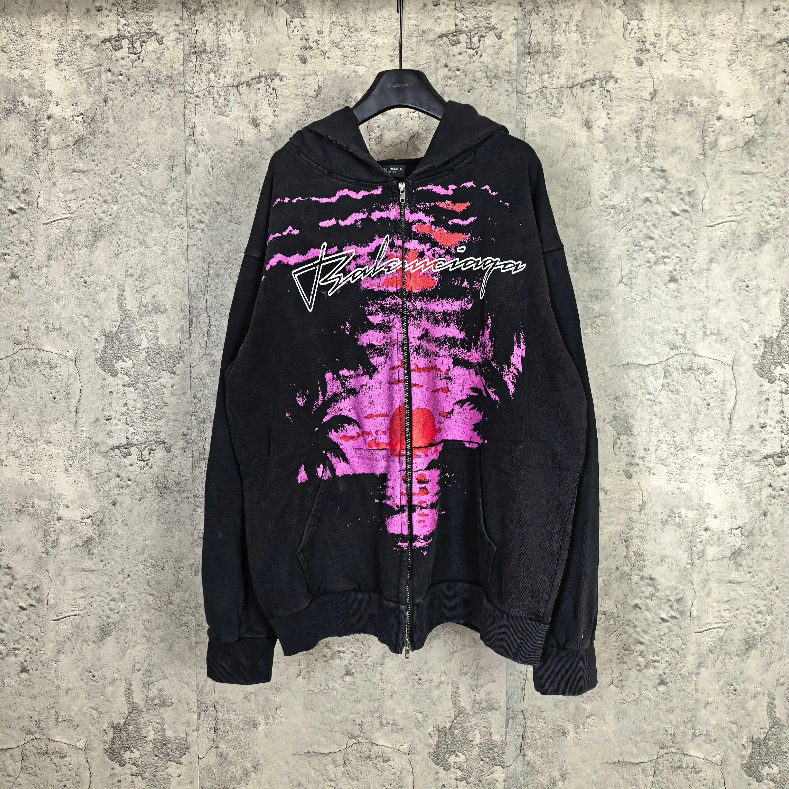 Dream Sunset Graphic Zip-Up Hoodie D23024476