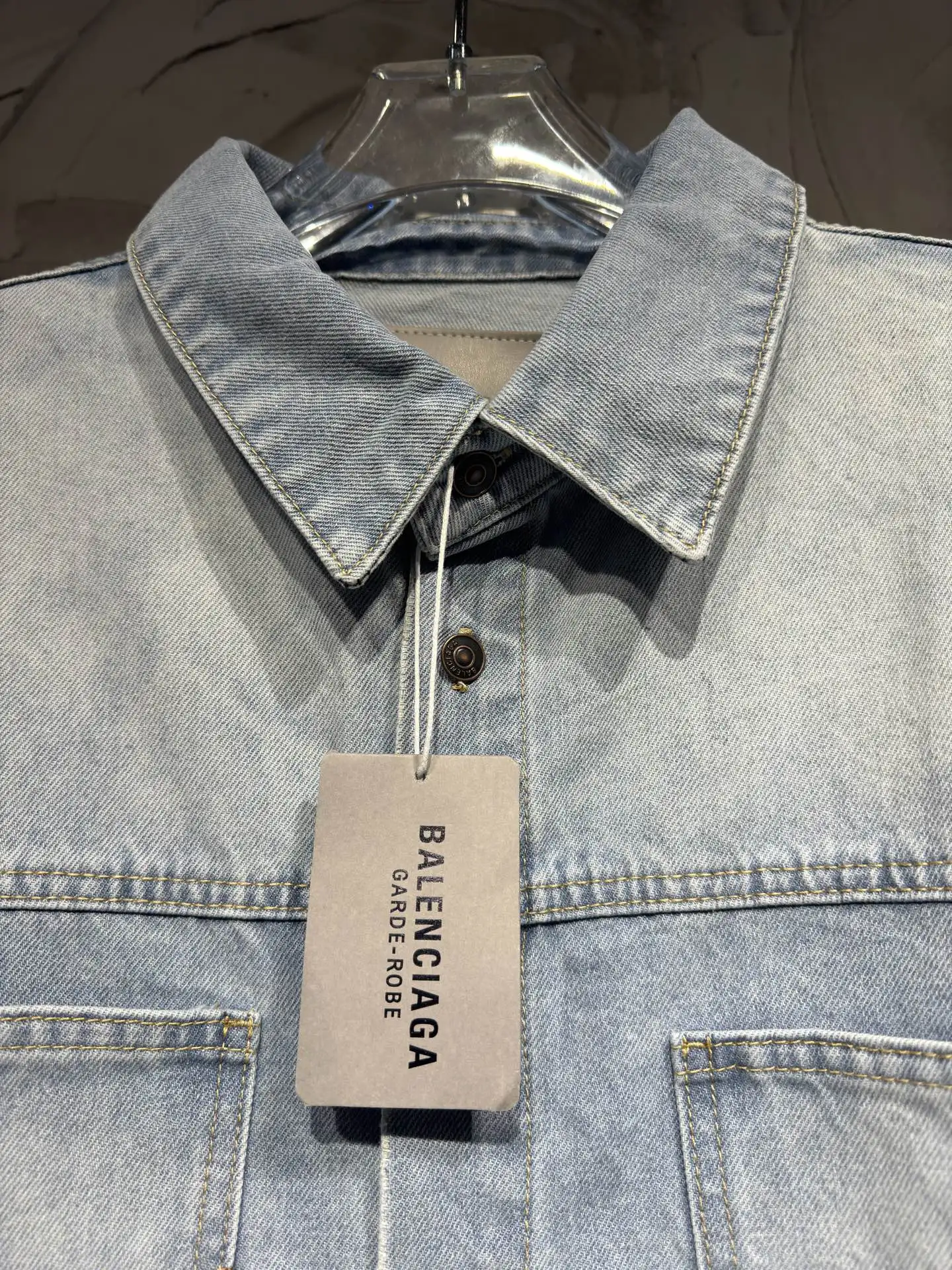 Oversized Washed Denim Shirt Jacket D23024321 — view 12