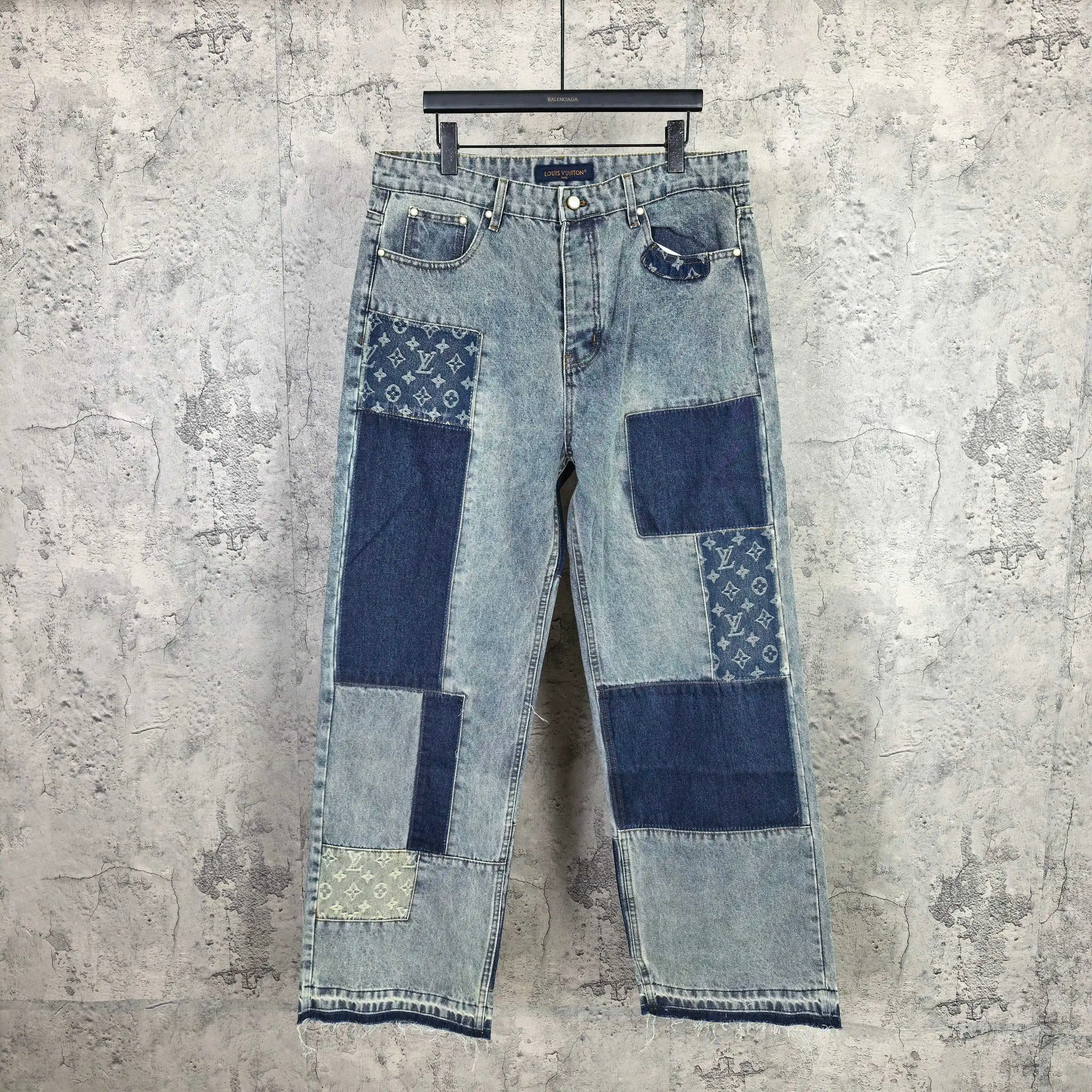Monogram Patchwork Straight-Leg Jeans D23024503
