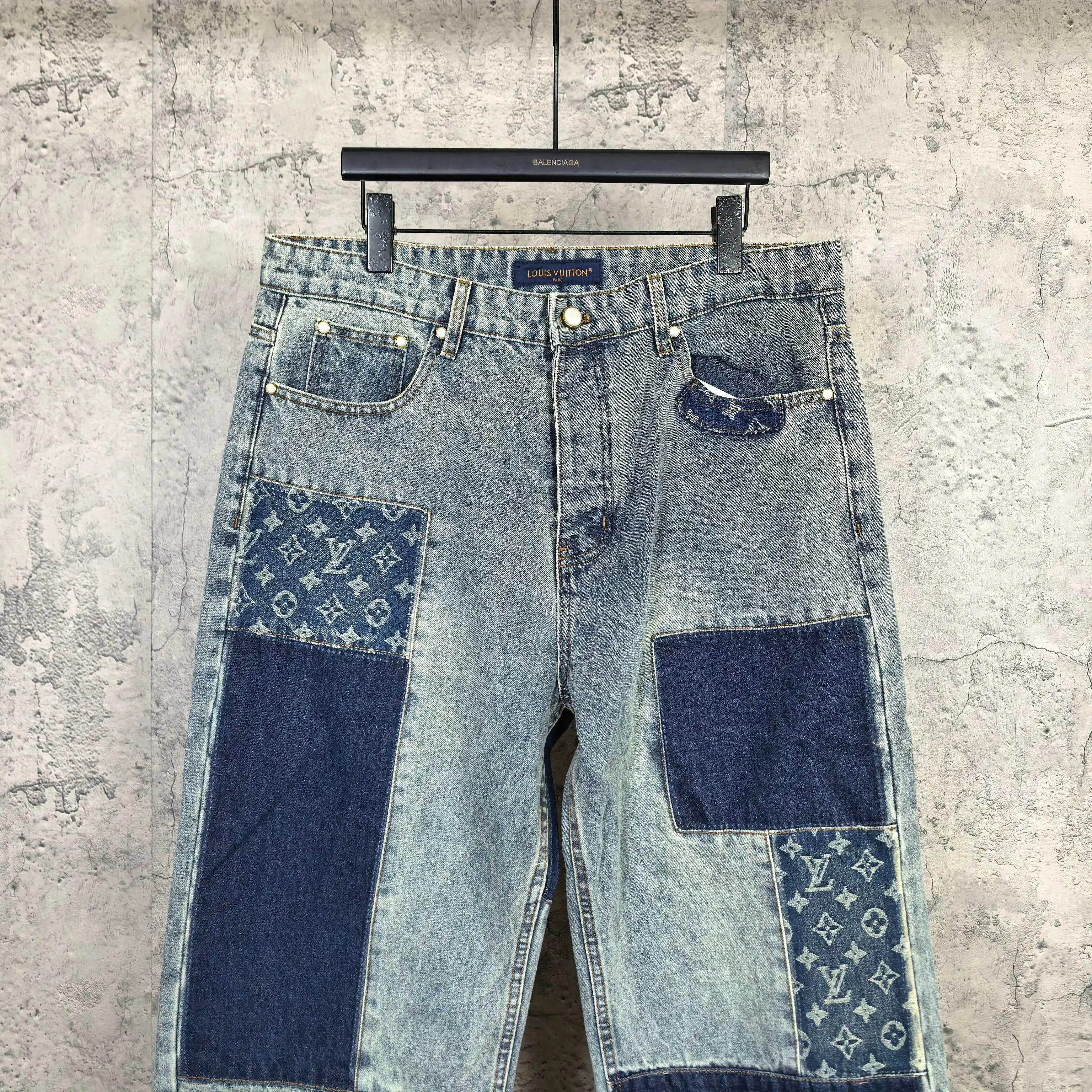 Monogram Patchwork Straight-Leg Jeans D23024503 — view 3