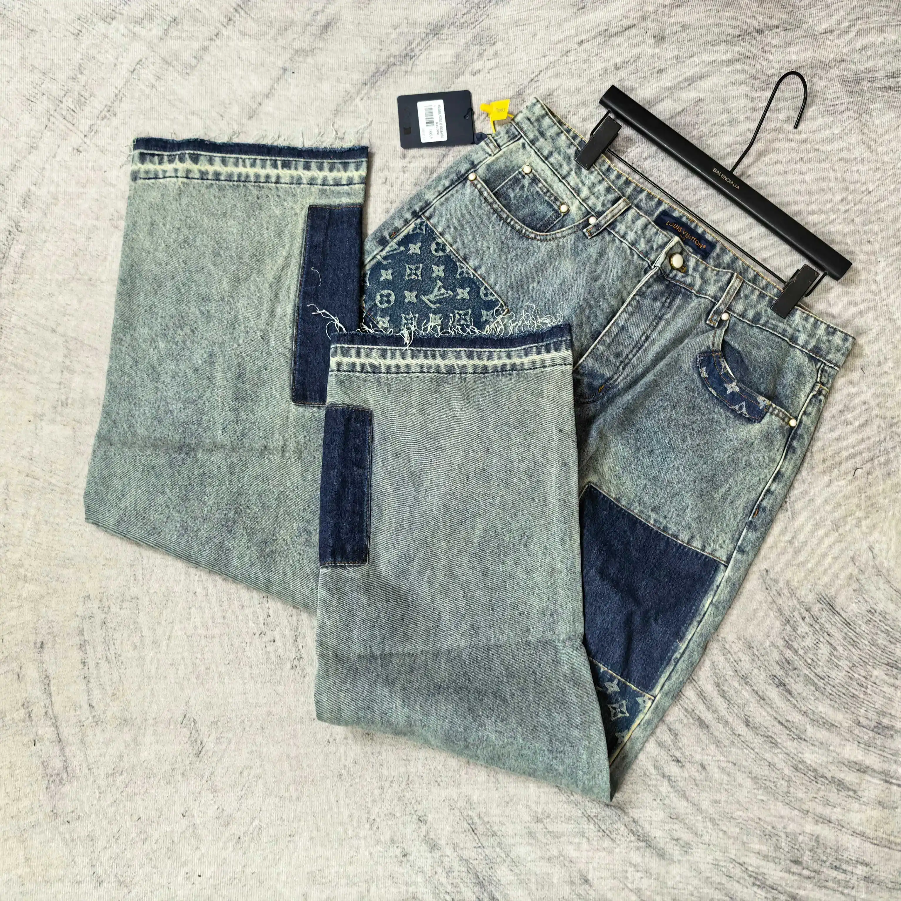 Monogram Patchwork Straight-Leg Jeans D23024503 — view 4