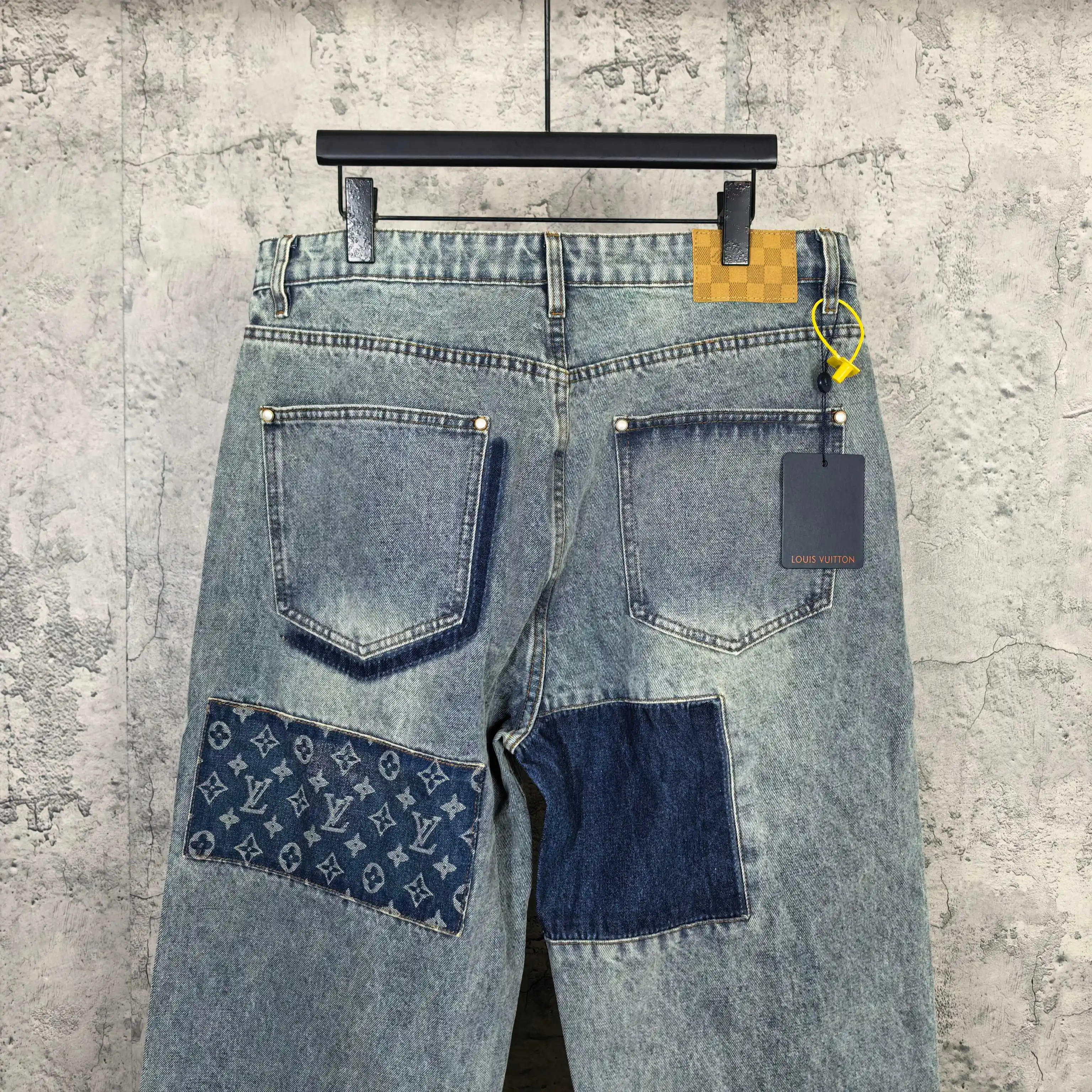 Monogram Patchwork Straight-Leg Jeans D23024503 — view 6
