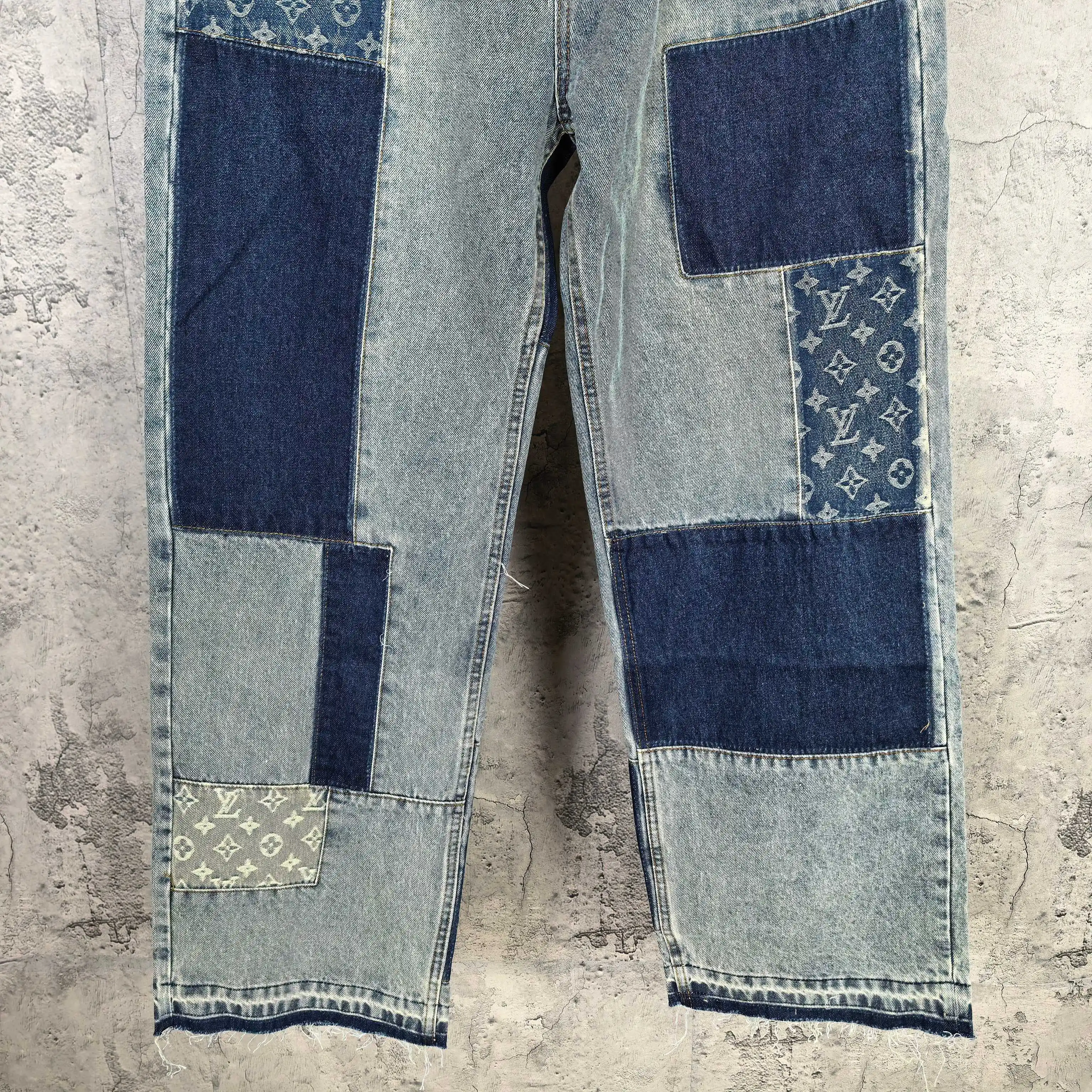 Monogram Patchwork Straight-Leg Jeans D23024503 — view 10