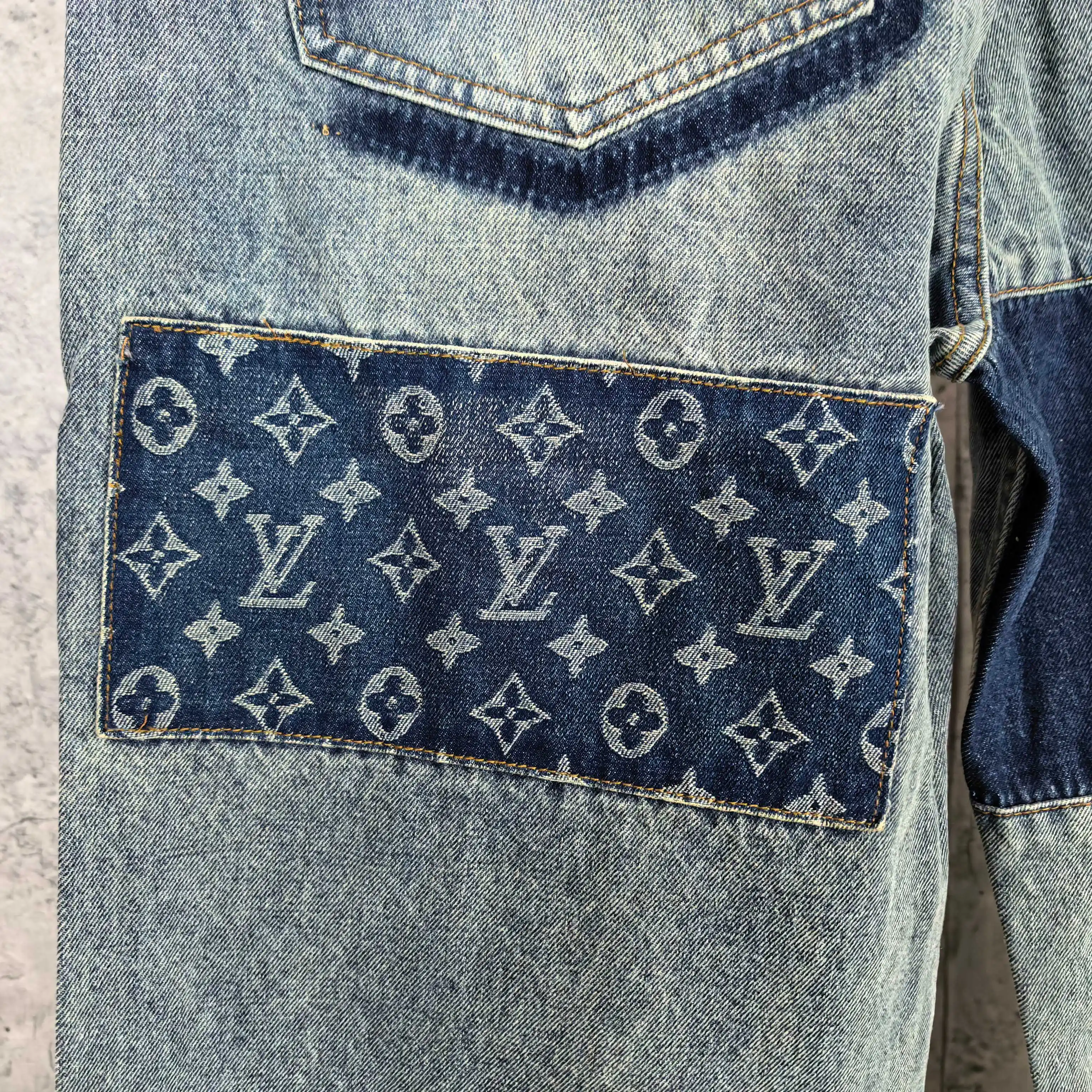 Monogram Patchwork Straight-Leg Jeans D23024503 — view 11