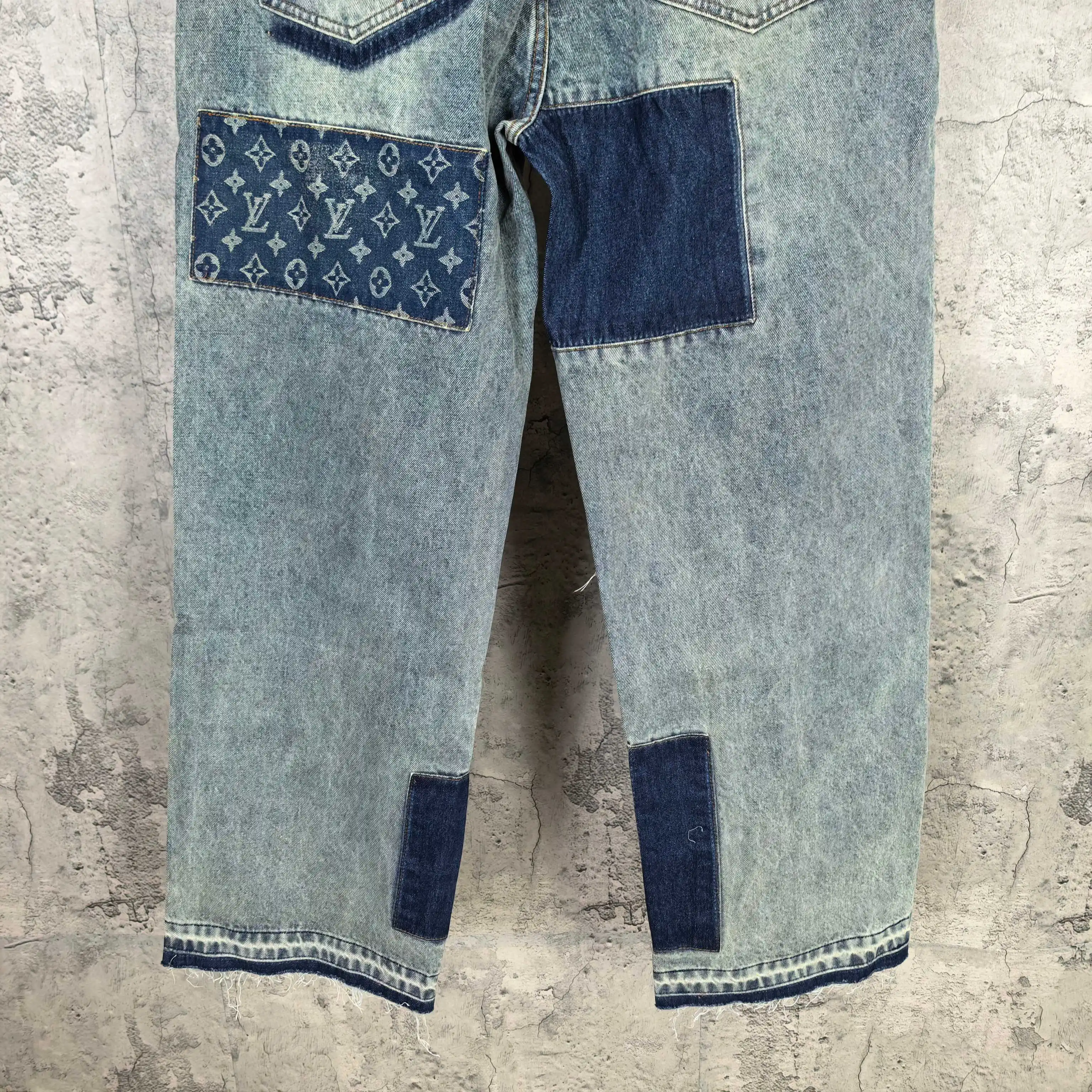 Monogram Patchwork Straight-Leg Jeans D23024503 — view 12